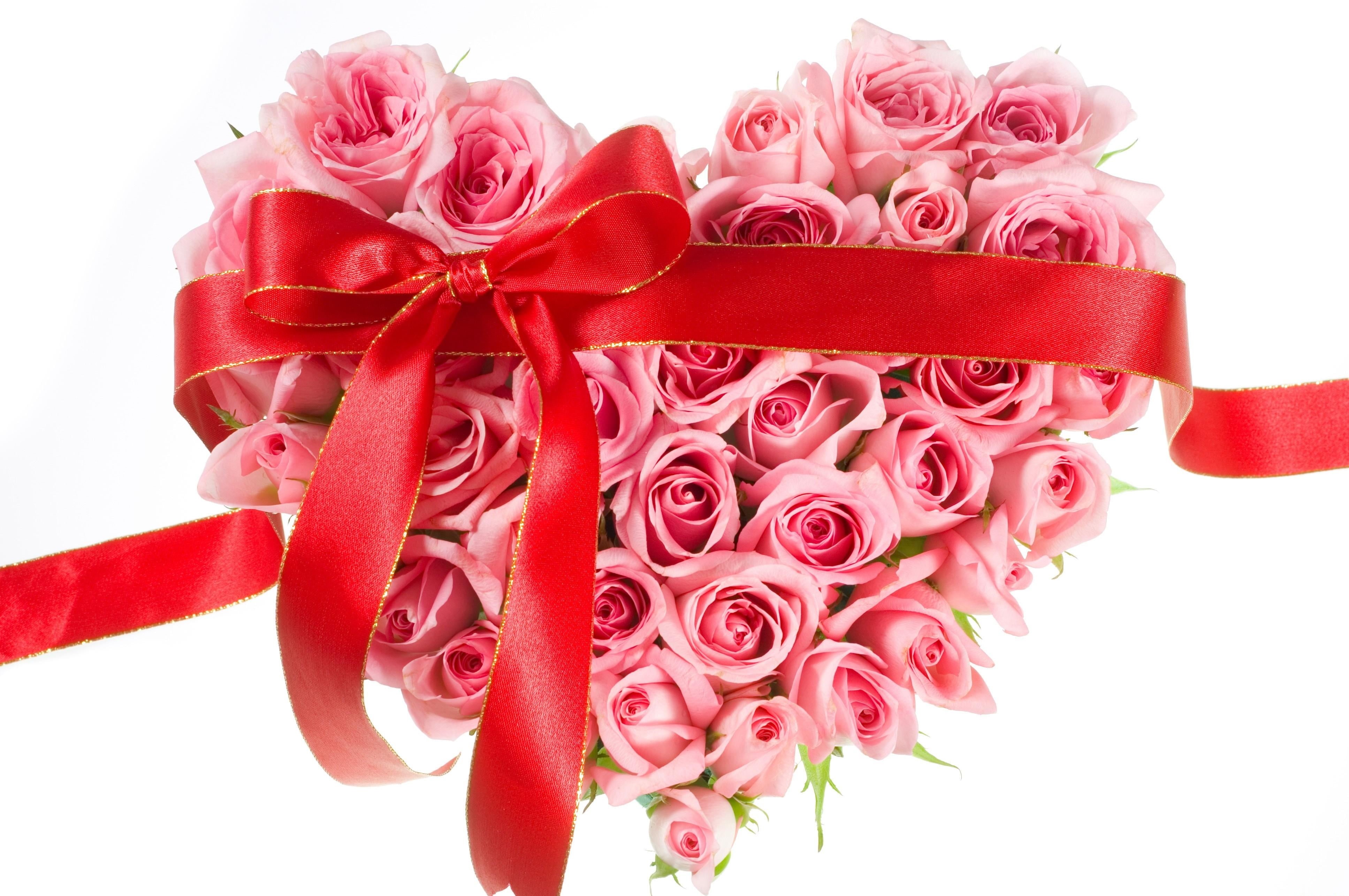 valentines Day - Holiday, flower arrangement, flowering plant, bunch of flowers, backgrounds, ribbon, 4K, close-up, wedding, freshness, vulnerability, HD Wallpaper