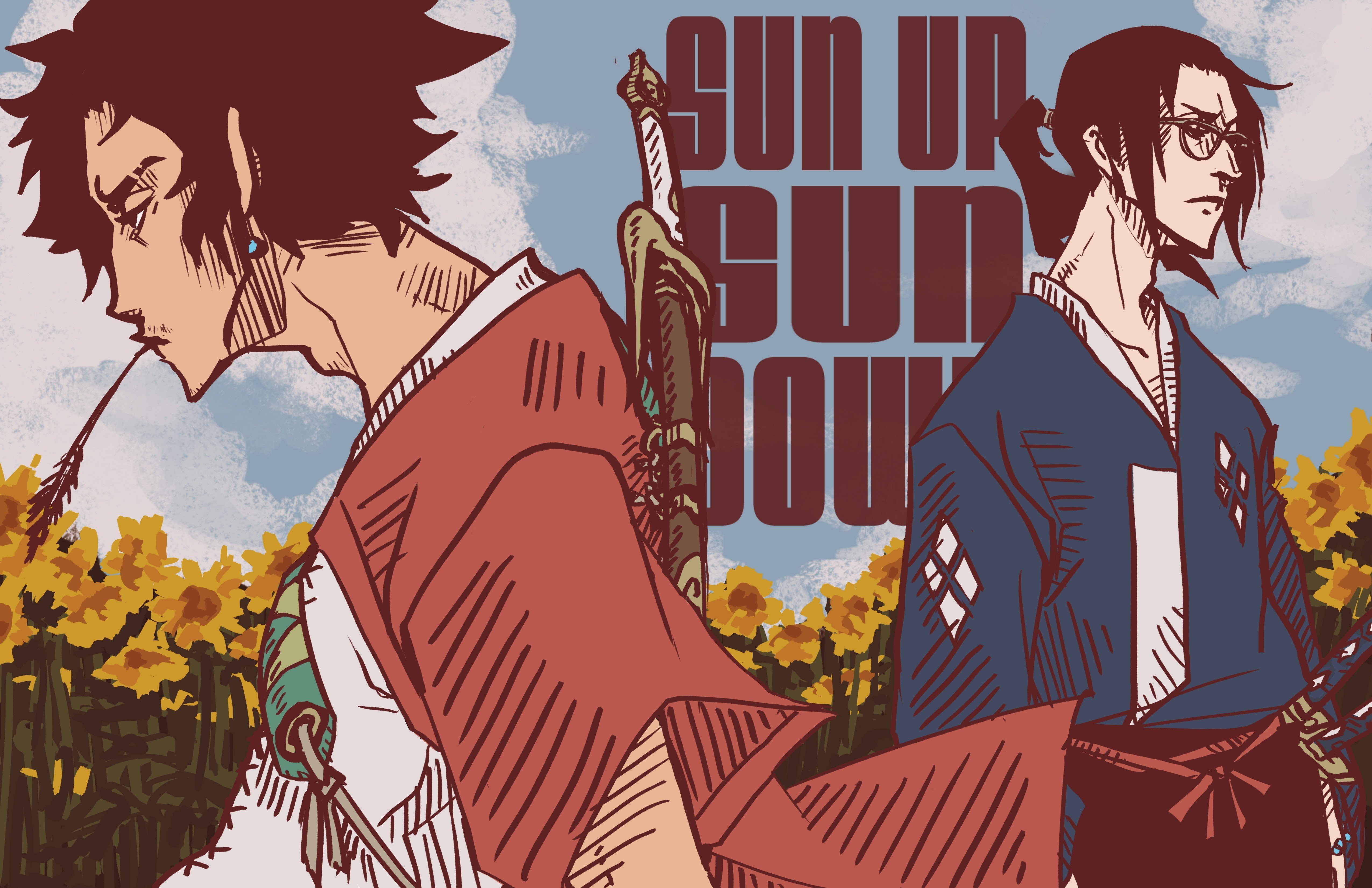 three quarter length, young adult, tree, sunlight, sky, 4K, one person, leisure activity, real people, human representation, lifestyles, Samurai Champloo, HD Wallpaper
