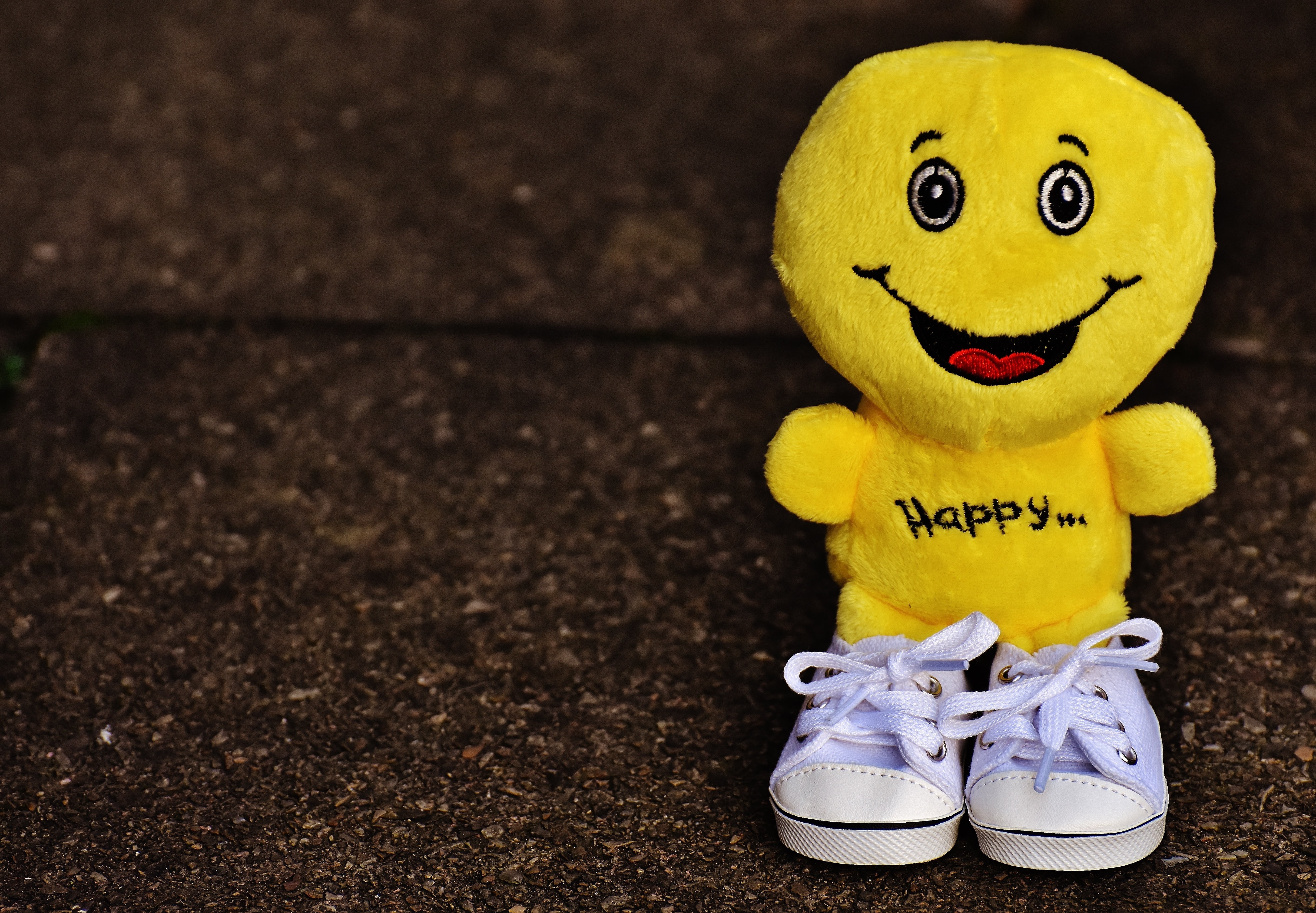 life is beautiful, sneakers, two objects, 5K, indoors, representation, still life, smiling, frohnatur, sweet, pep talk, copy space, smiley, emoji, joy, HD Wallpaper