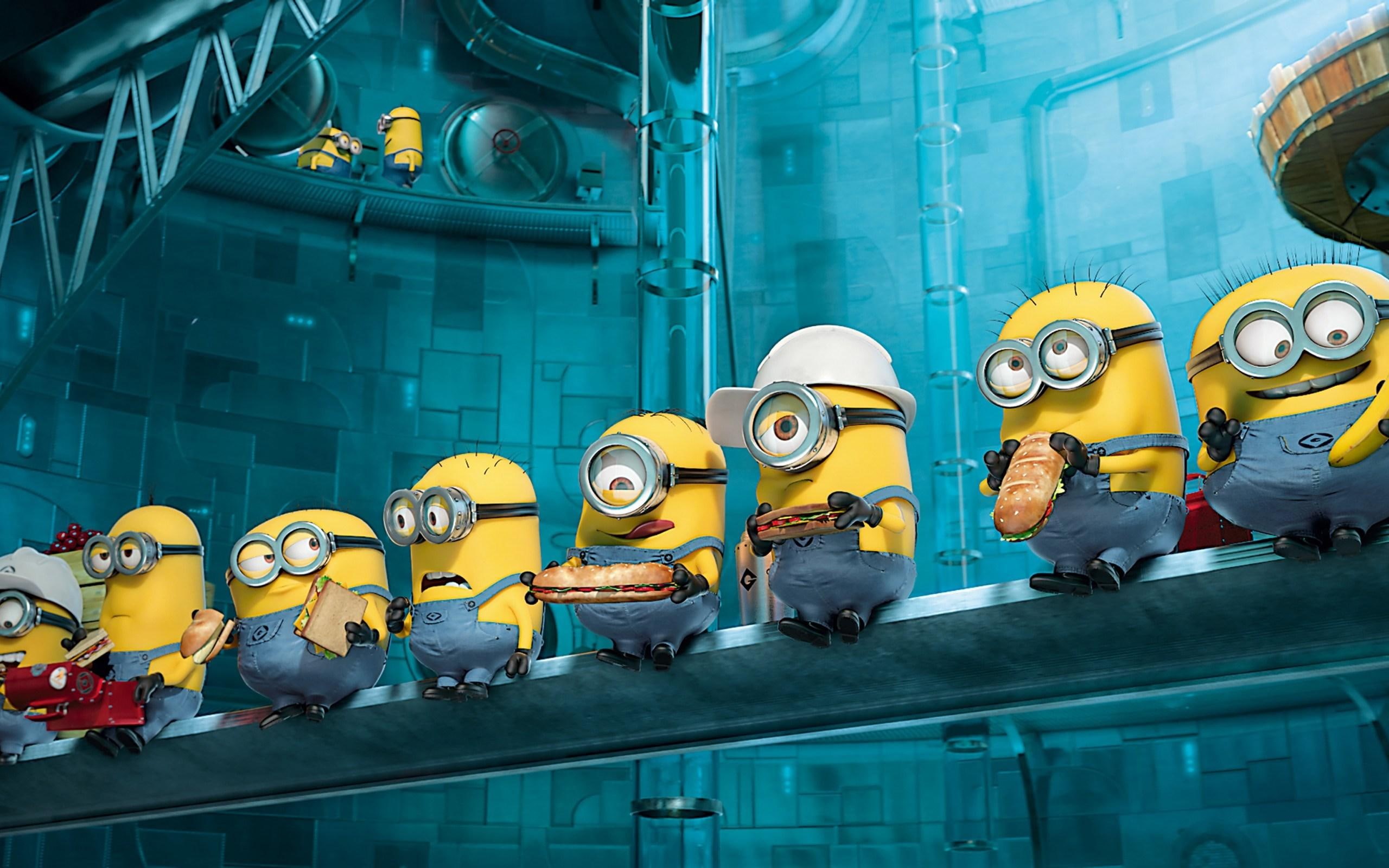 minions, illustration, cartoon, despicable, 2K, HD Wallpaper