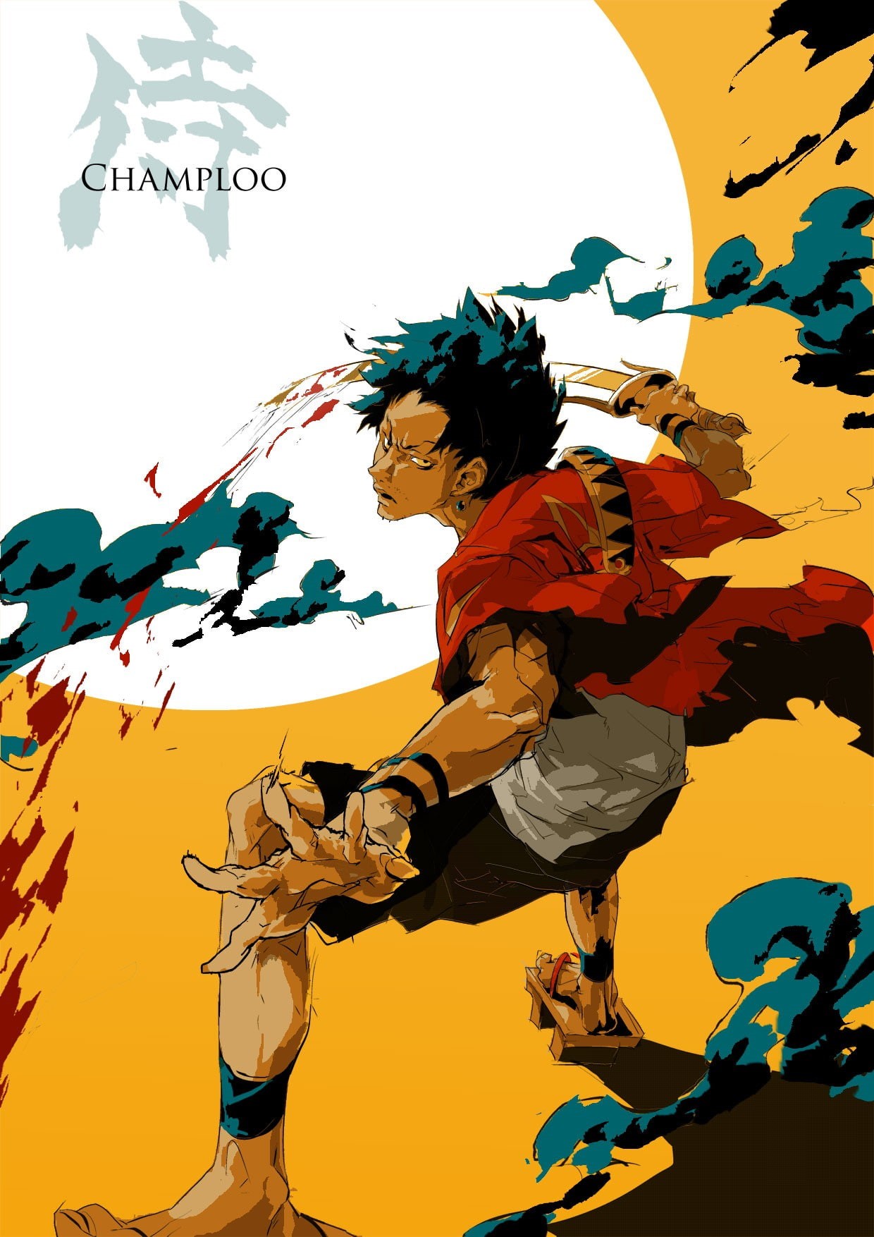 creativity, people, enjoyment, excitement, performance, Samurai Champloo, multi colored, art and craft, activity, Mugen, motion, arts culture and entertainment, Phone HD Wallpaper