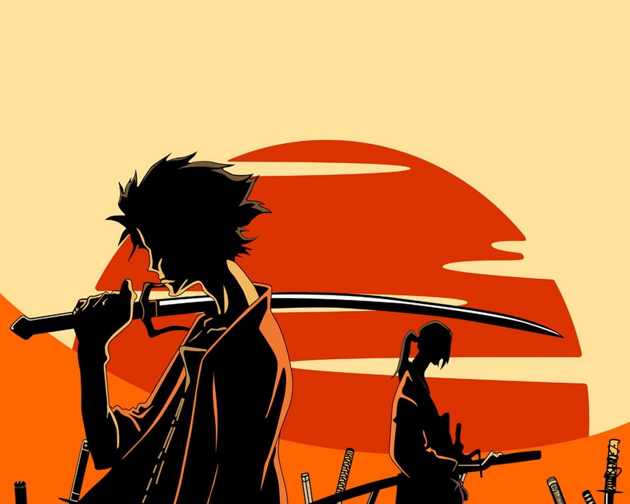 katana, adult, nature, silhouette, swords, red, sky, standing, two, protection, lifestyles, emotion, leisure activity, women, umbrella, real people, HD Wallpaper