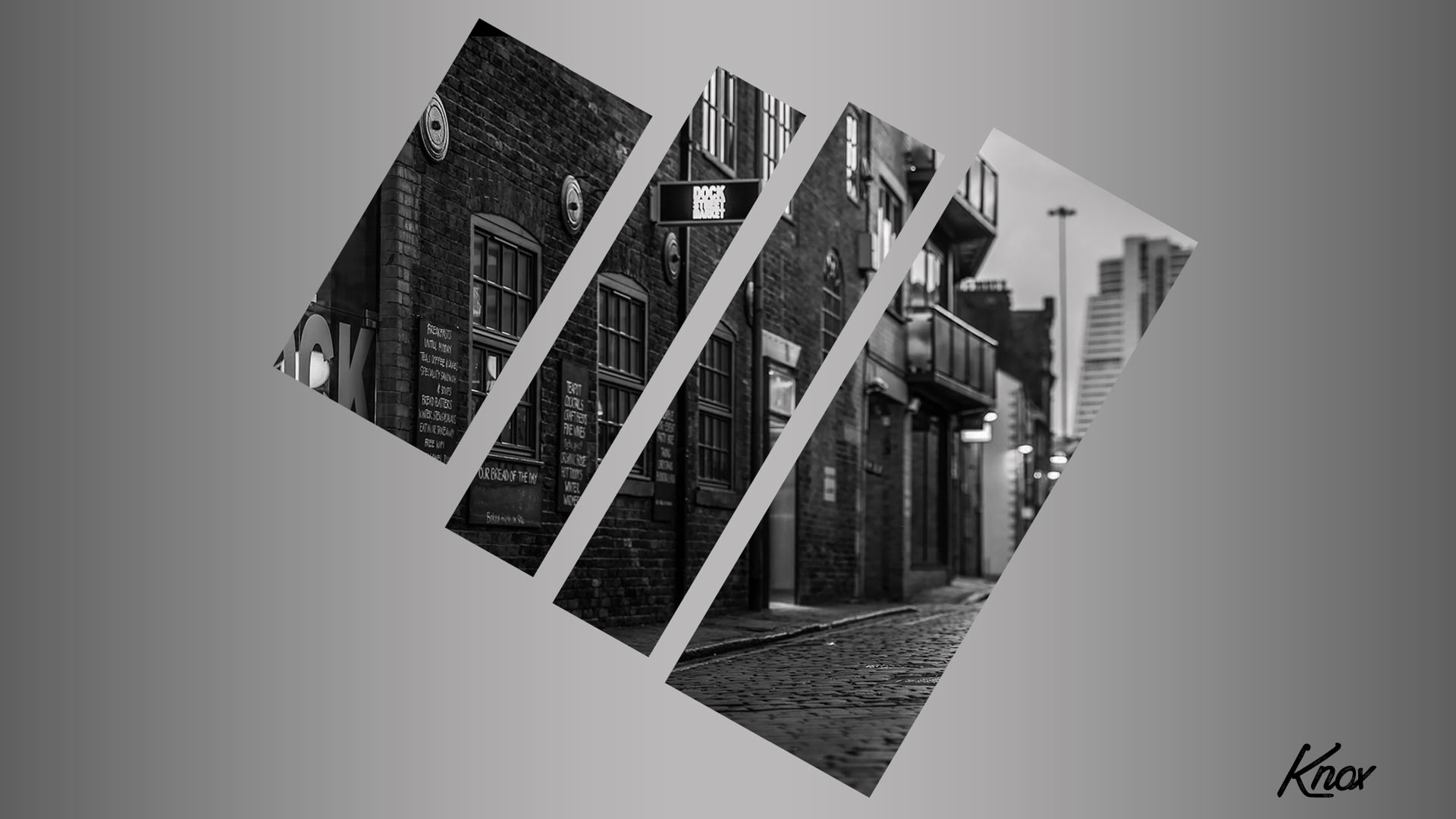 distortion, shapes, day, built structure, monochrome, 1080P, clear sky, text, nature, western script, modern, residential district, low angle view, no people, HD Wallpaper