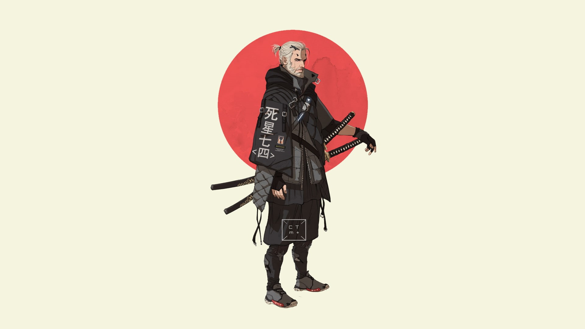katana, fan art, samurai, Japan, 1080P, original characters, HD Wallpaper
