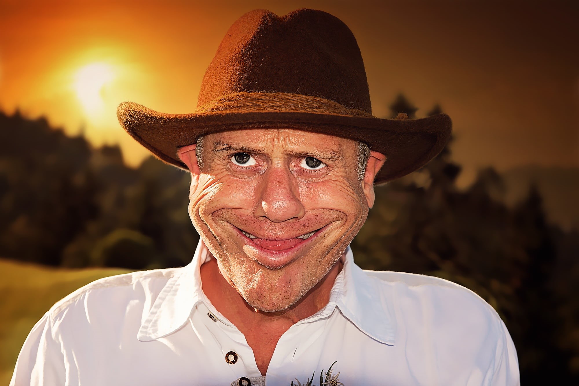 looking at camera, lifestyles, cowboy, focus on foreground, close, real people, male, caricature, headshot, shirt, lighting, closeup, 1080P, people, males, HD Wallpaper