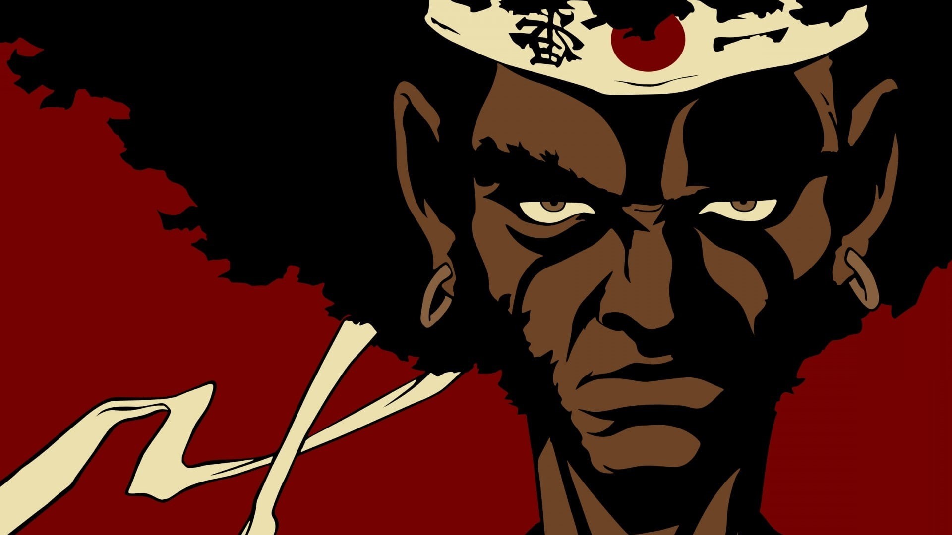 afro samurai, anime, 1080P, afro, samurai, artwork, HD Wallpaper