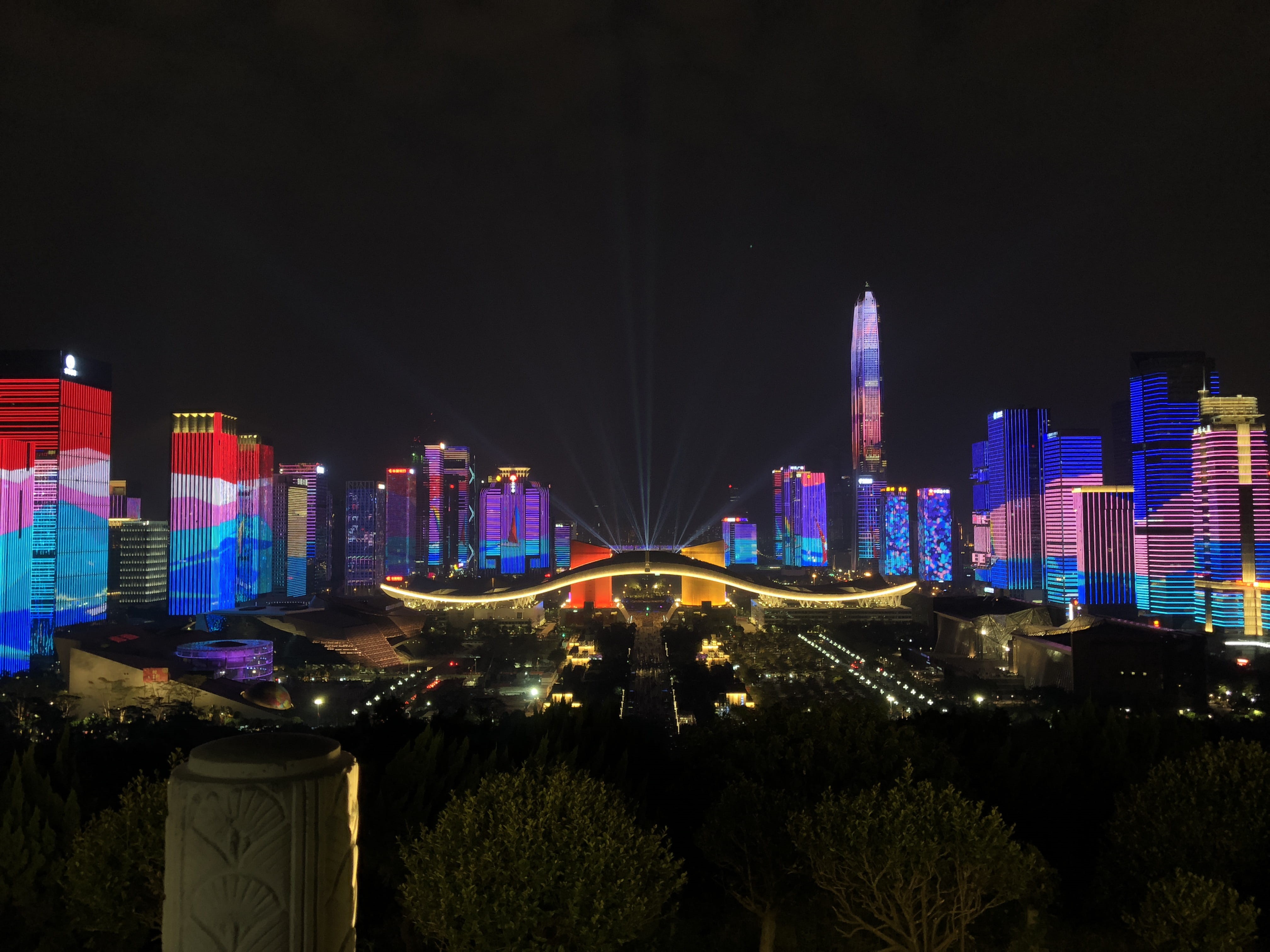 outdoors, cityscape, skyscraper, architecture, night, modern, tower, building exterior, china, city, no people, financial district, building, sky, urban skyline, HD Wallpaper