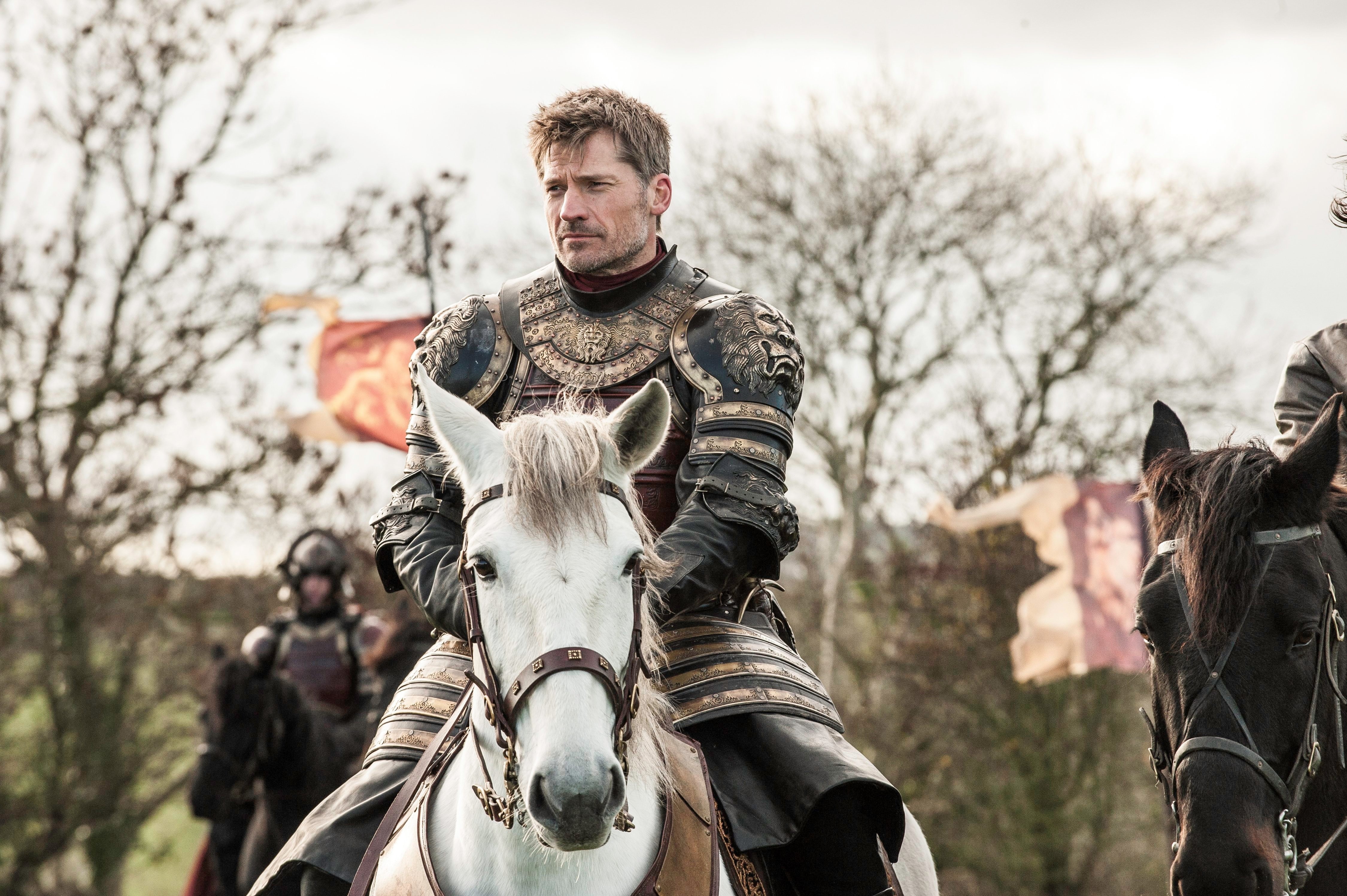 domestic, men, togetherness, 4K, domestic animals, activity, tree, riding, game of thrones jaime lannister, adult, young men, outdoors, animal wildlife, HD Wallpaper