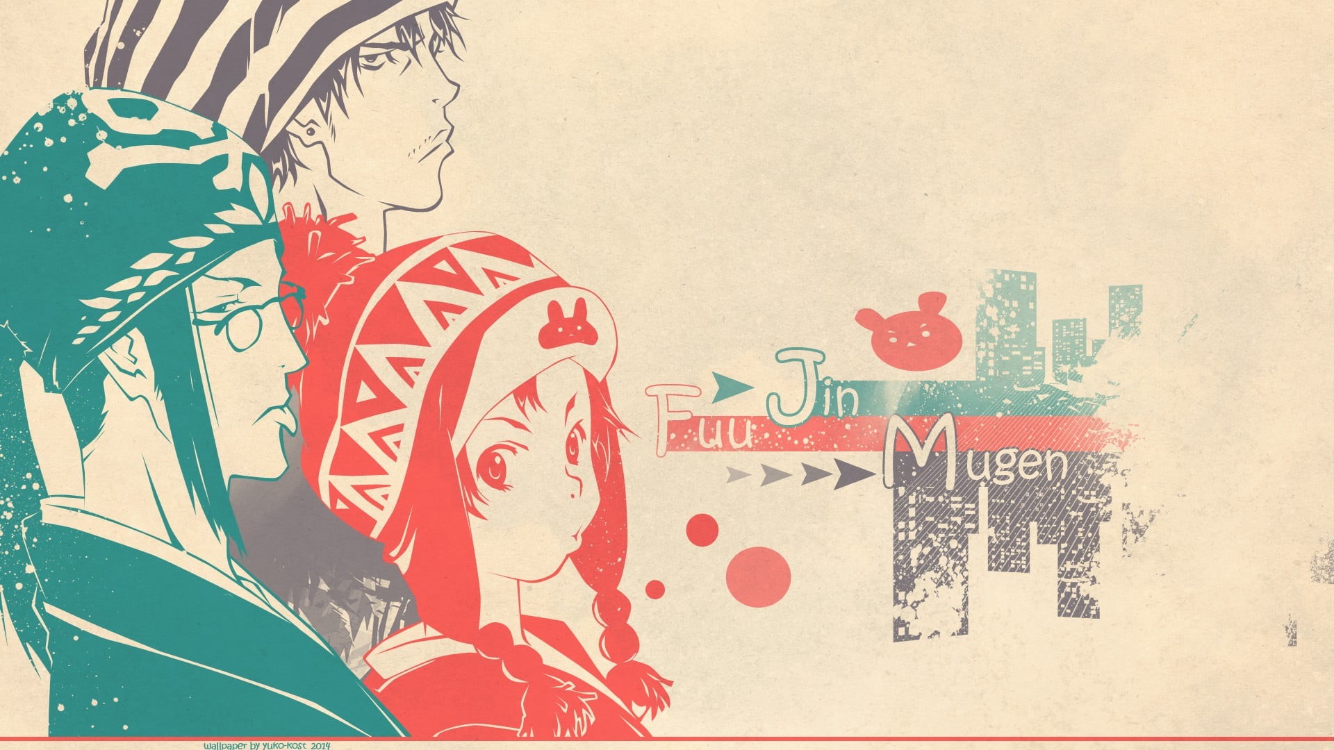 graffiti, built structure, red, jin, 1080P, Fuu, nature, no people, Jin (Samurai Champloo), Mugen, Samurai Champloo, music, creativity, mural, HD Wallpaper