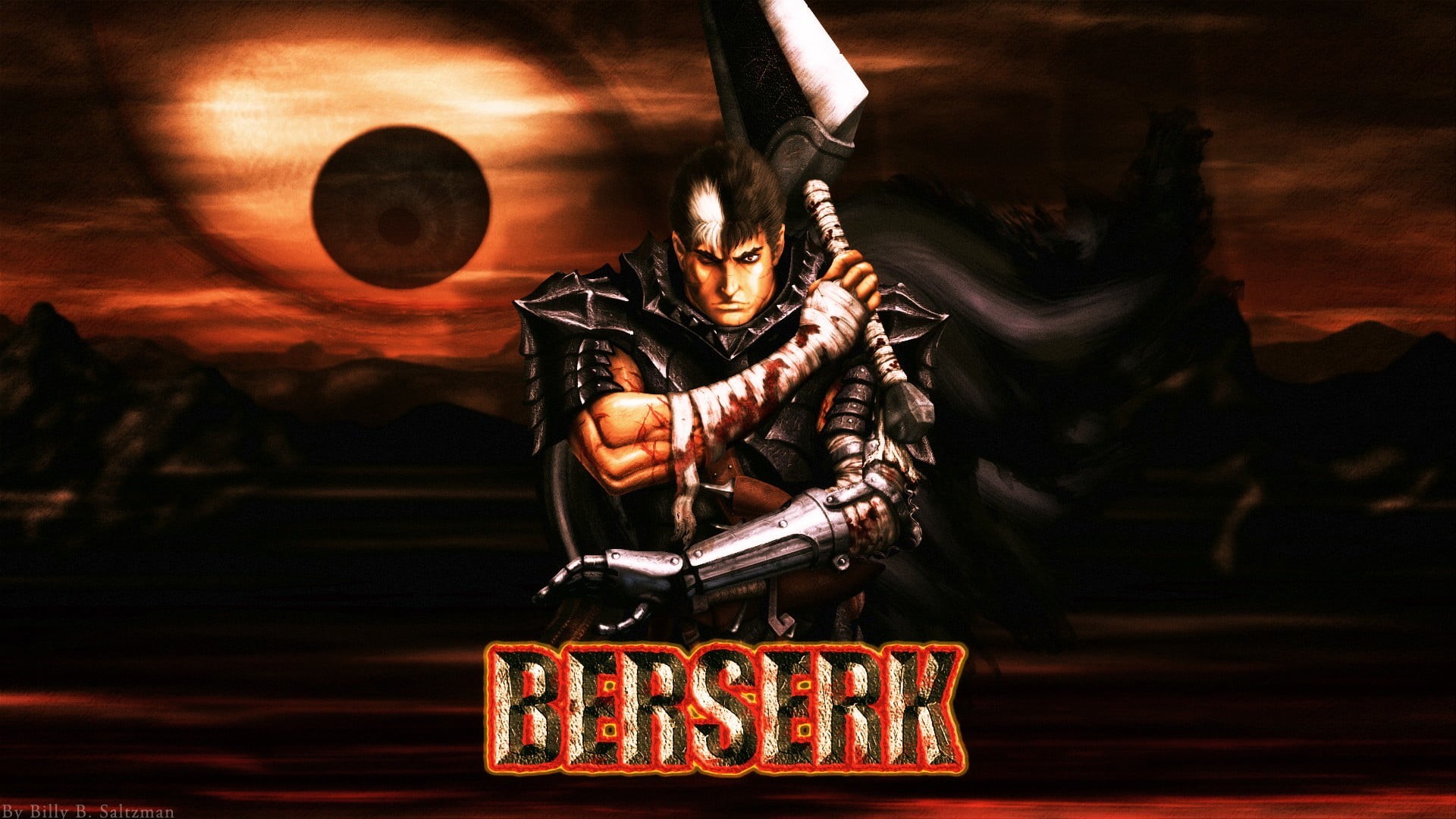 mask - disguise, digital, men, portrait, young adult, standing, Berserk, disguise, one person, holding, real people, 1080P, Guts, looking at camera, HD Wallpaper