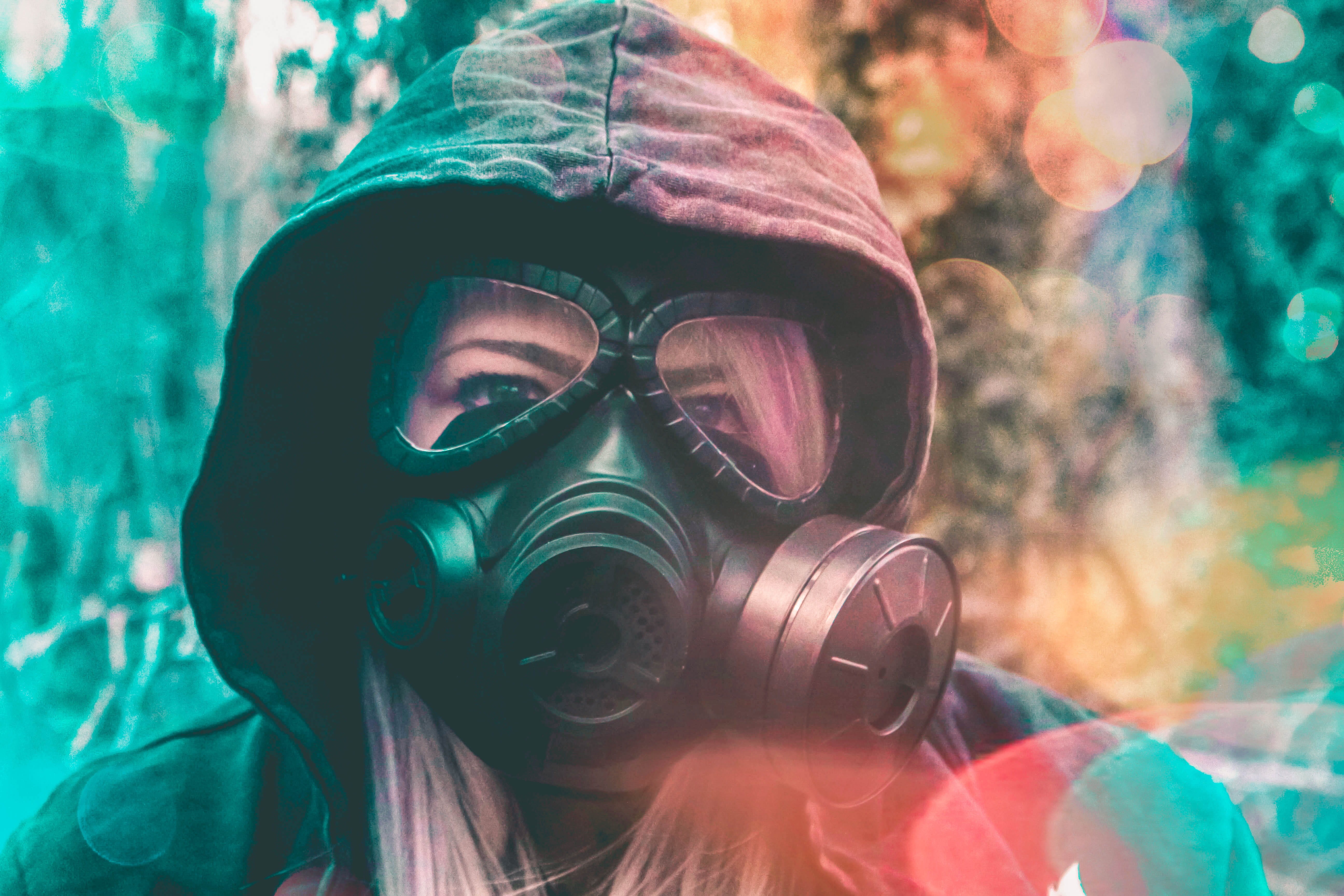 sport, sea, woman, hoodie, safety, young adult, obscured face, gas, pollution, men, female, gas mask, mask, headshot, protective mask - workwear, front view, HD Wallpaper