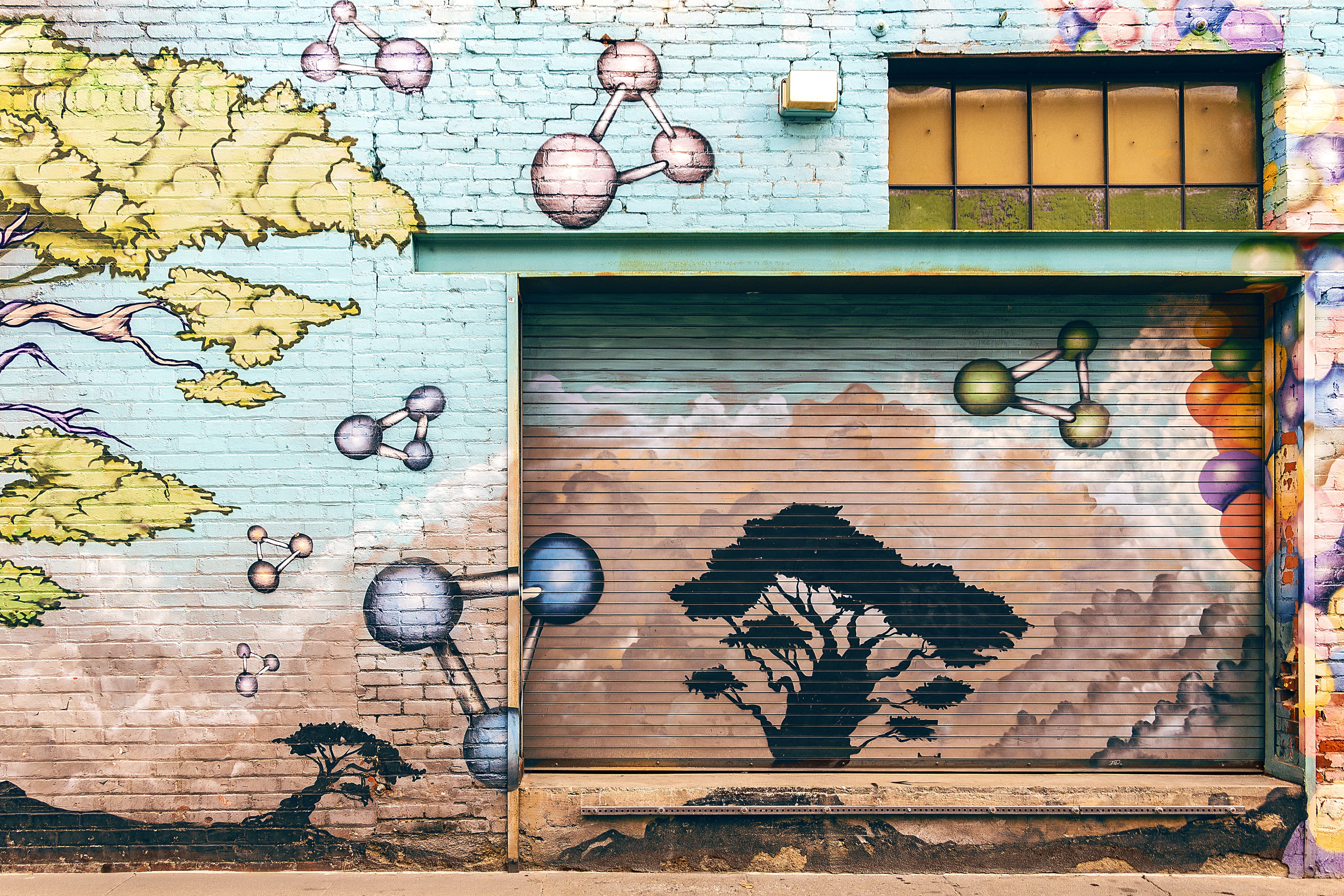 colorful, colors, building, wall, graffiti, painting, door, food and drink, wood - material, retro, 5K, colourful, plant, architecture, multi colored, HD Wallpaper
