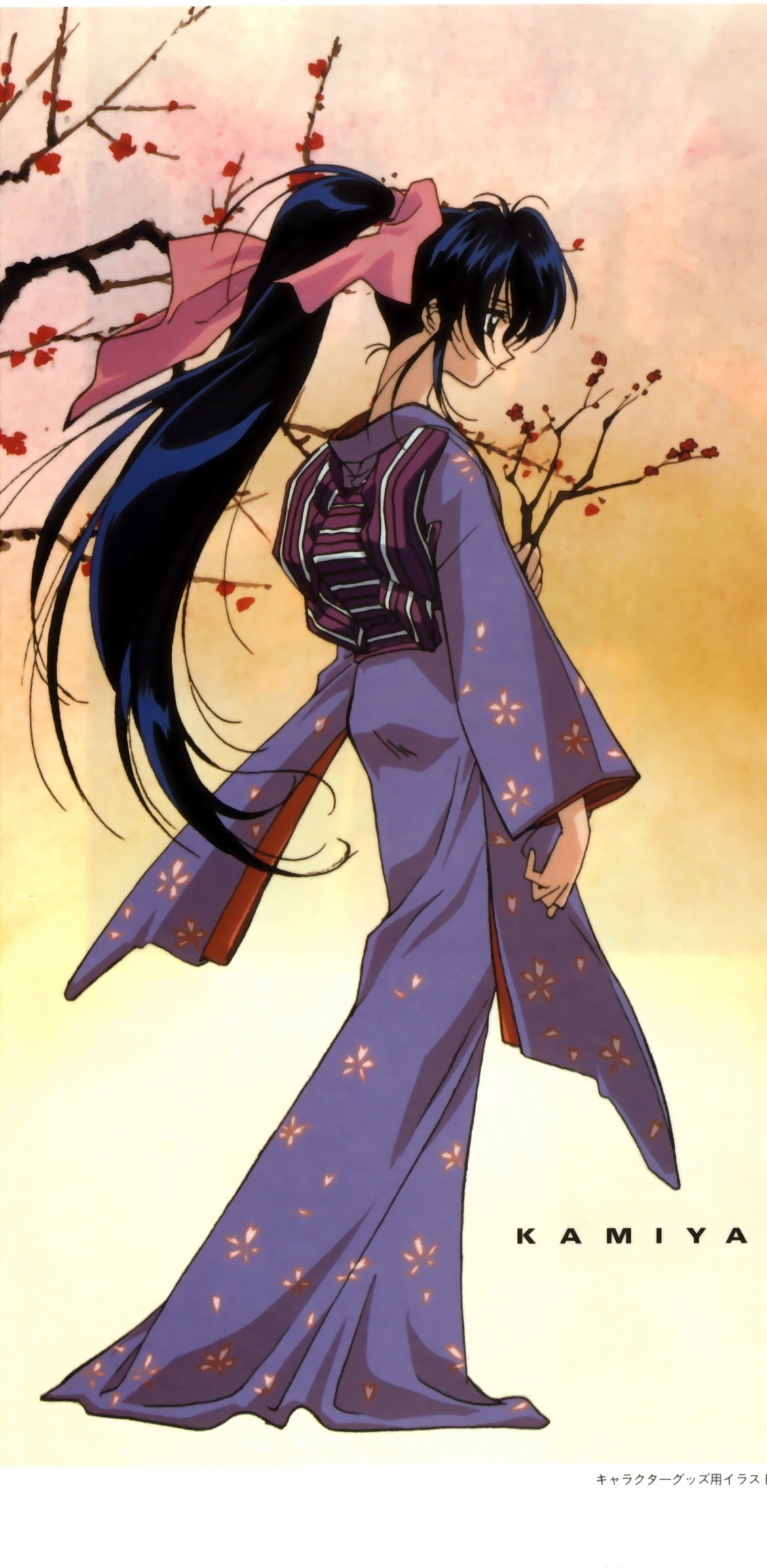 long hair, Rurouni Kenshin, 1080P, dark hair, anime, anime girls, Phone HD Wallpaper