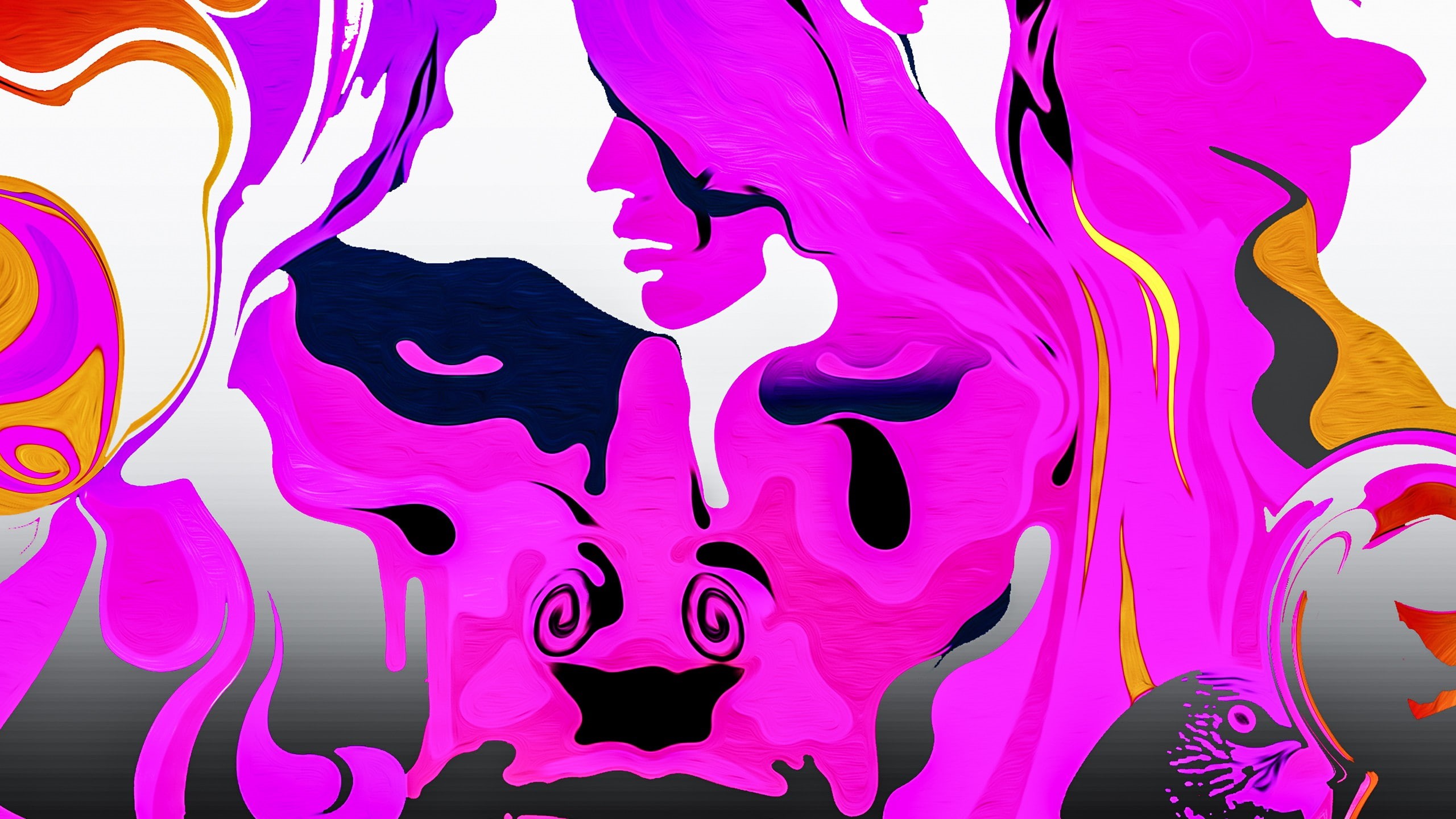pink, LSD, face, artwork, drugs, surreal, 2K, psychedelic, HD Wallpaper