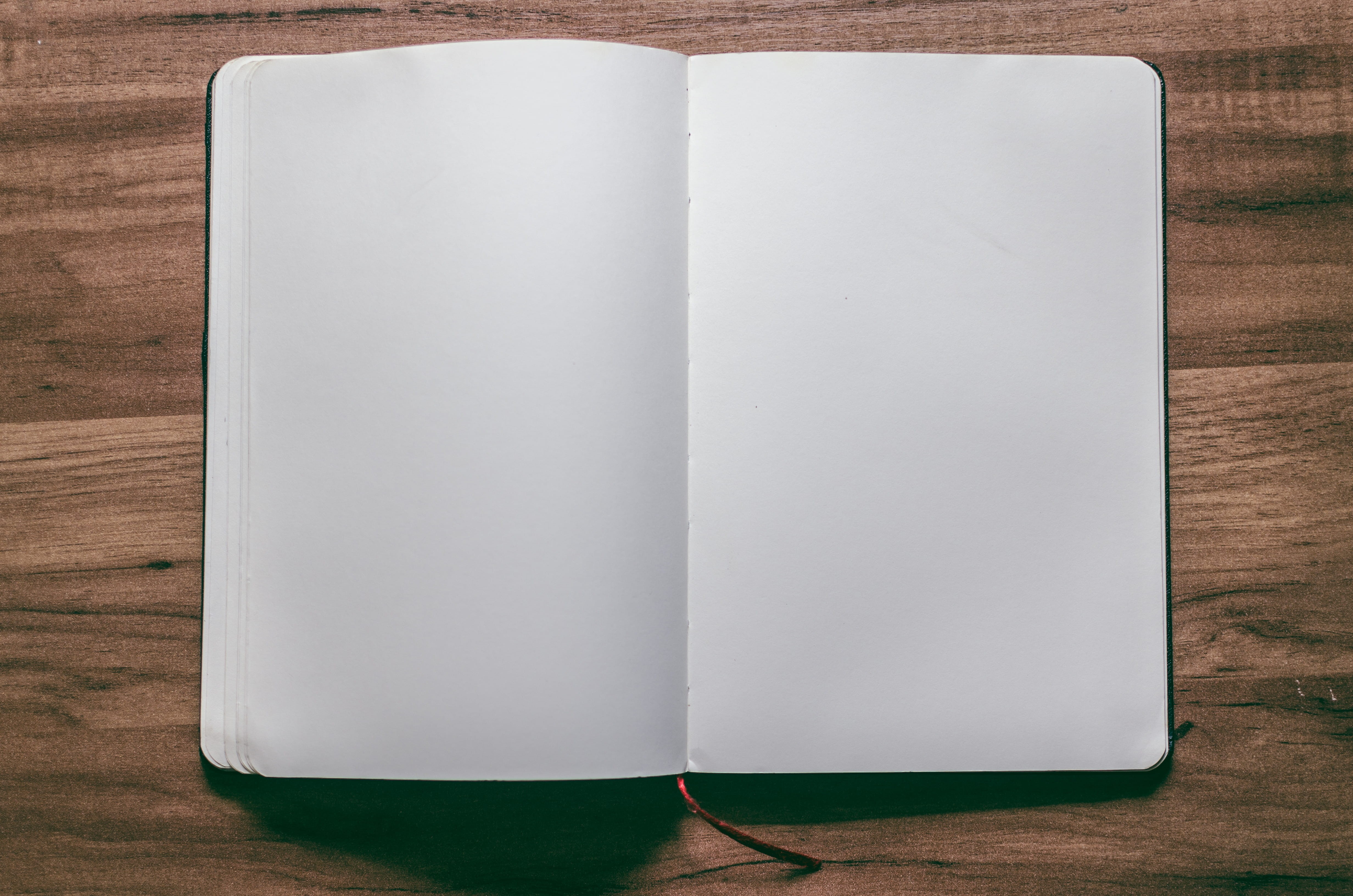 paper, empty, note, still life, white, single object, education, design, 4K, open, white color, copy space, close-up, table, blank space, document, sketch, HD Wallpaper