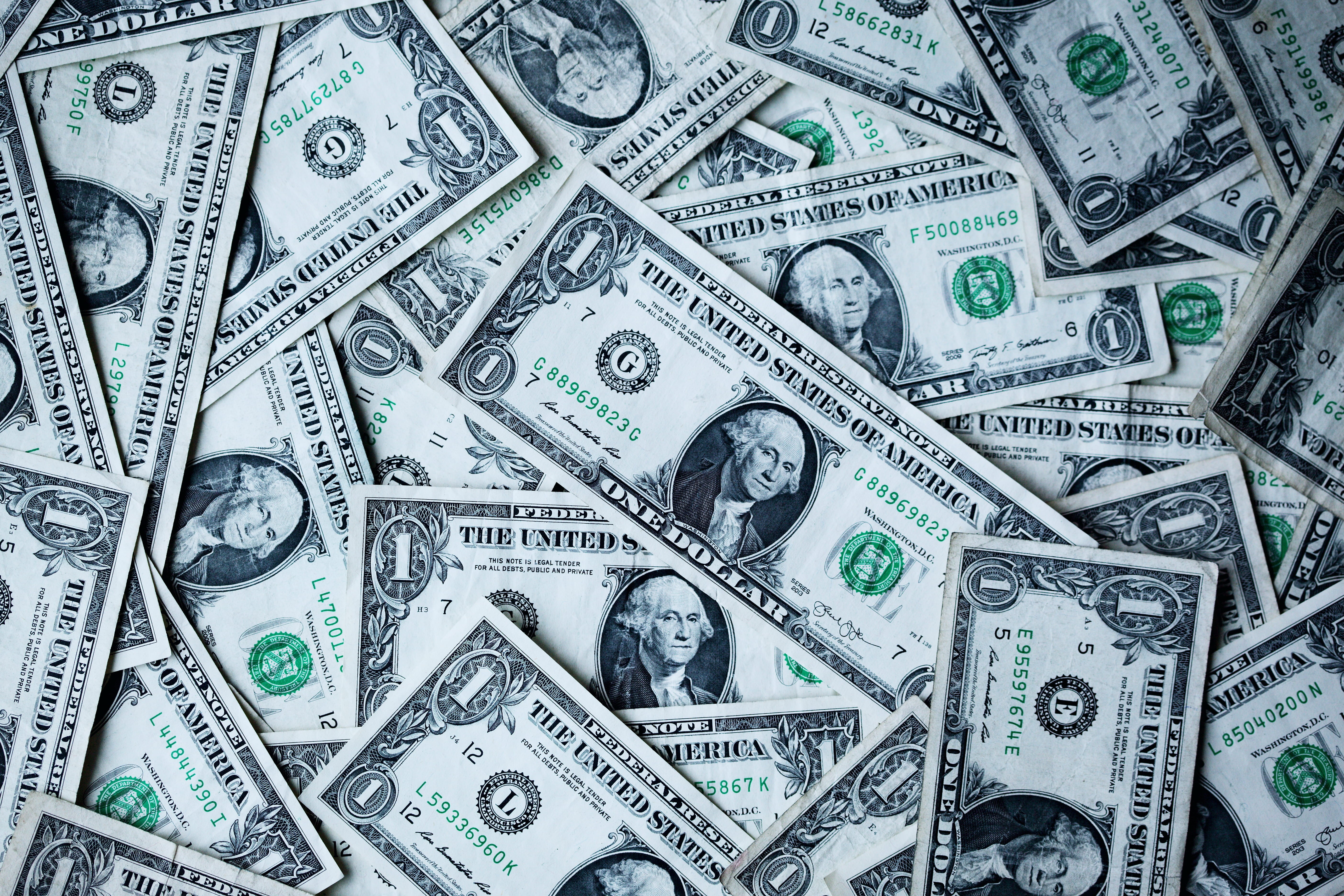 economy, currency, 5K, business, serial number, cash, money, detail, indoors, us mint, usd, paper currency, wealth, george washington, close-up, us dollar, HD Wallpaper