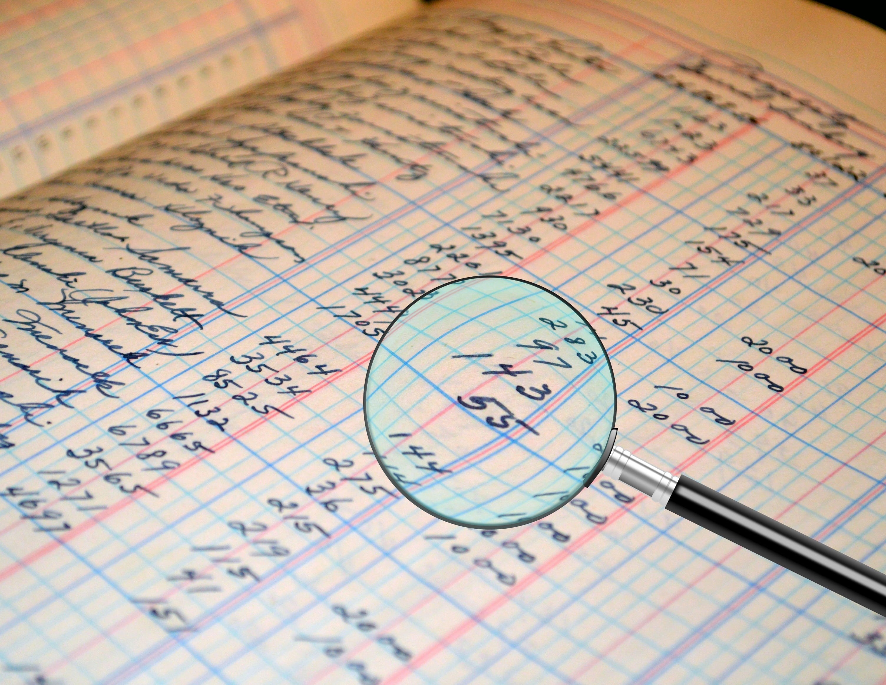 audit, no people, ledger, review, zoom, guidance, communication, assessment, analysis, search, magnifying, 2K, examination, glass, paper, education, publication, HD Wallpaper