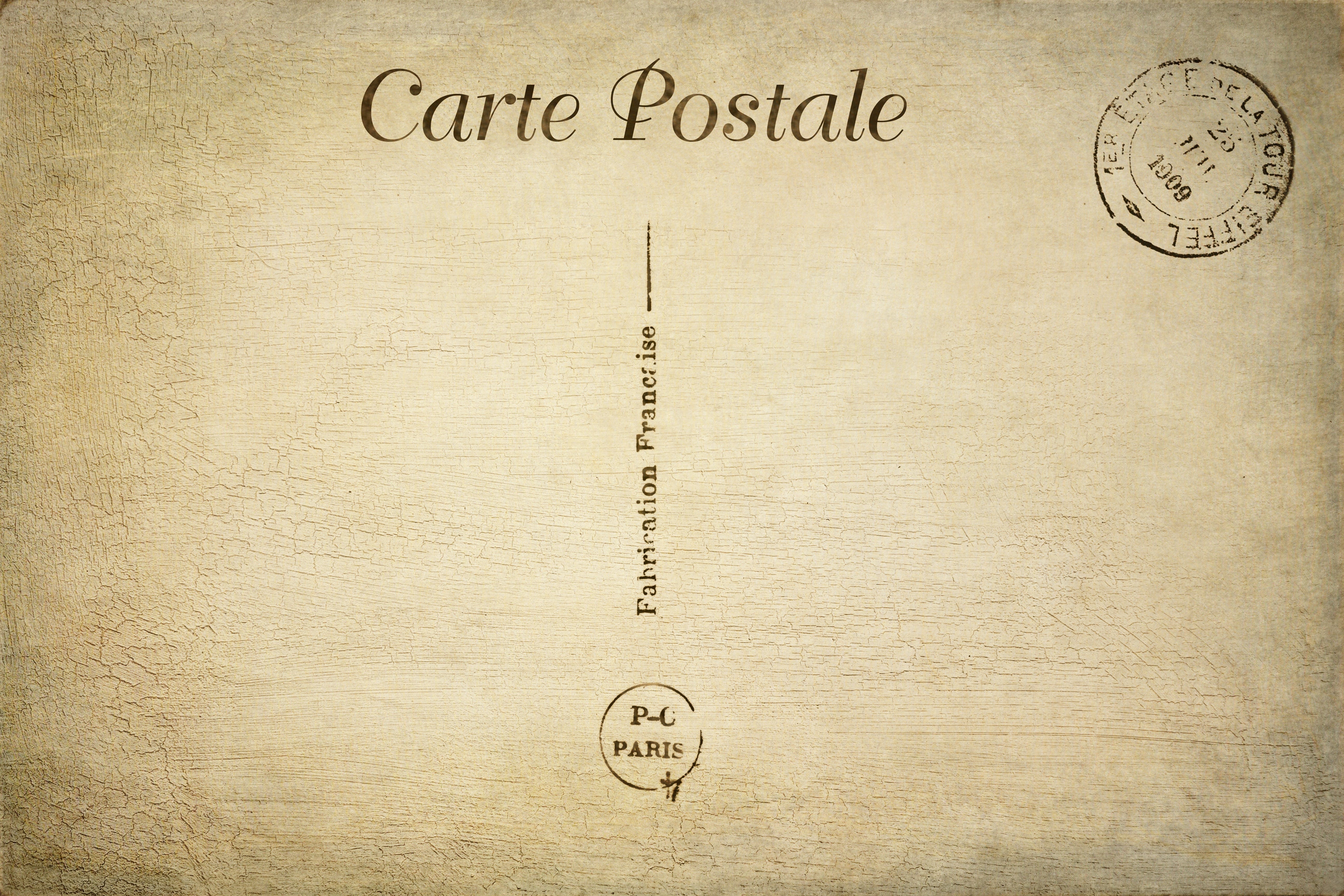 carte, single object, backgrounds, 5K, paper, nostalgic, postale, card, close-up, copy space, letter, western script, blank, vintage postcard, textured, HD Wallpaper
