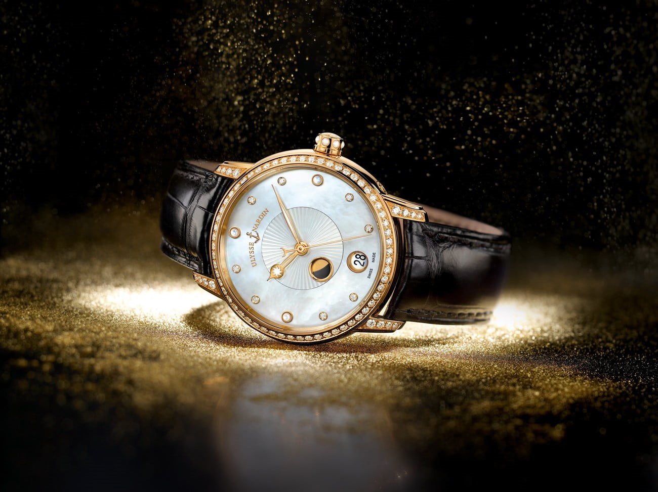 still life, minute hand, no people, analog, Ulysse Nardin, accuracy, personal accessory, time, clock face, black, indoors, table, gold, number, single object, HD Wallpaper