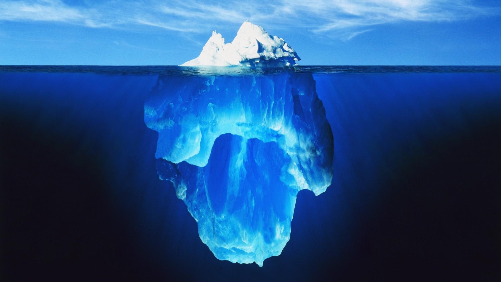 water, under water, iceberg, 1080P, glacier, HD Wallpaper