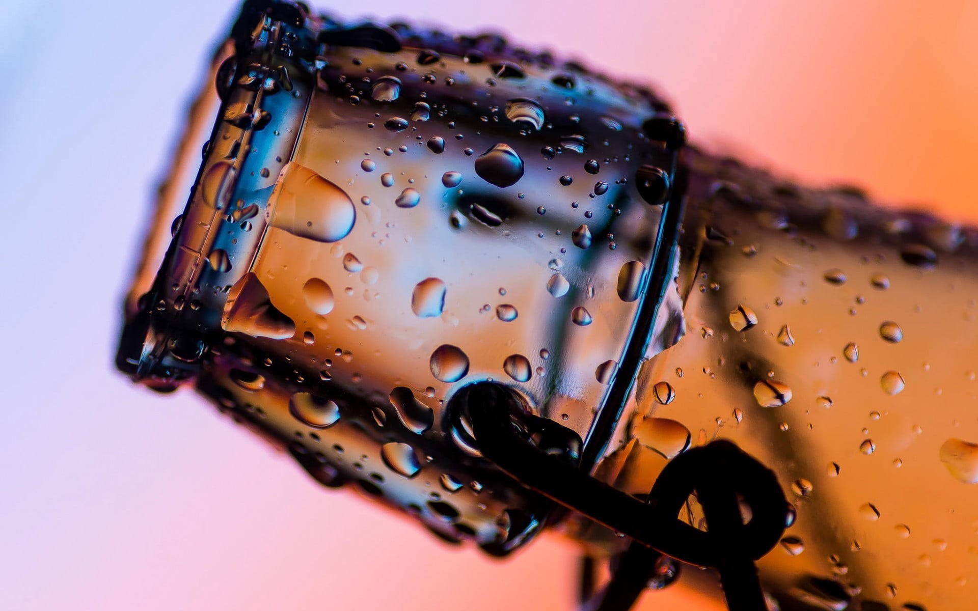 bottles, no people, glass, raindrop, water, pattern, colored background, wet, bottle, close-up, black color, drop, 1080P, beauty in nature, macro, water drops, HD Wallpaper