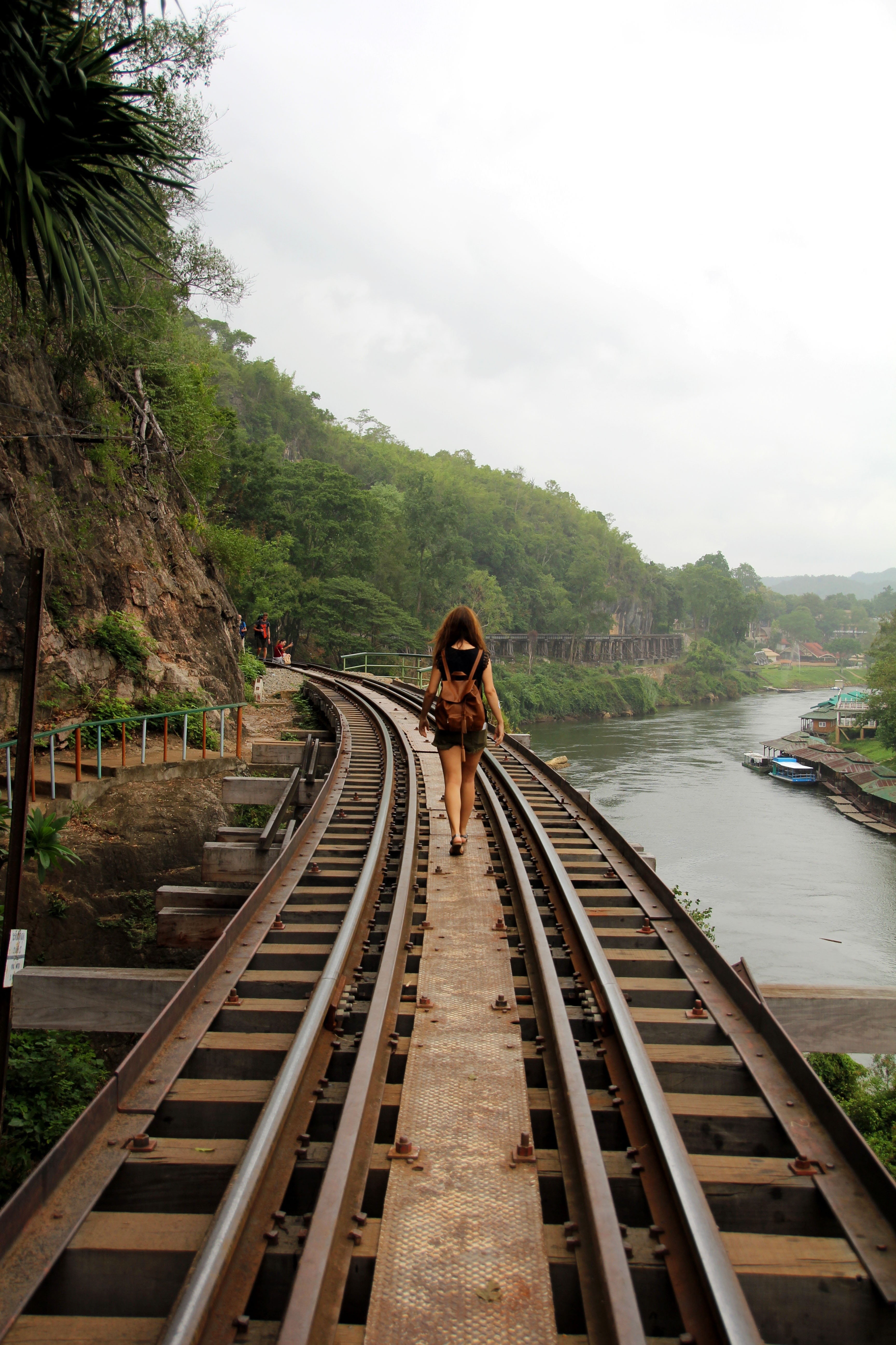 waling, old, section, travel destinations, 5K, railway station, plant, direction, asia, track, transport, cloud - sky, one person, vias, travel, station train, Phone HD Wallpaper