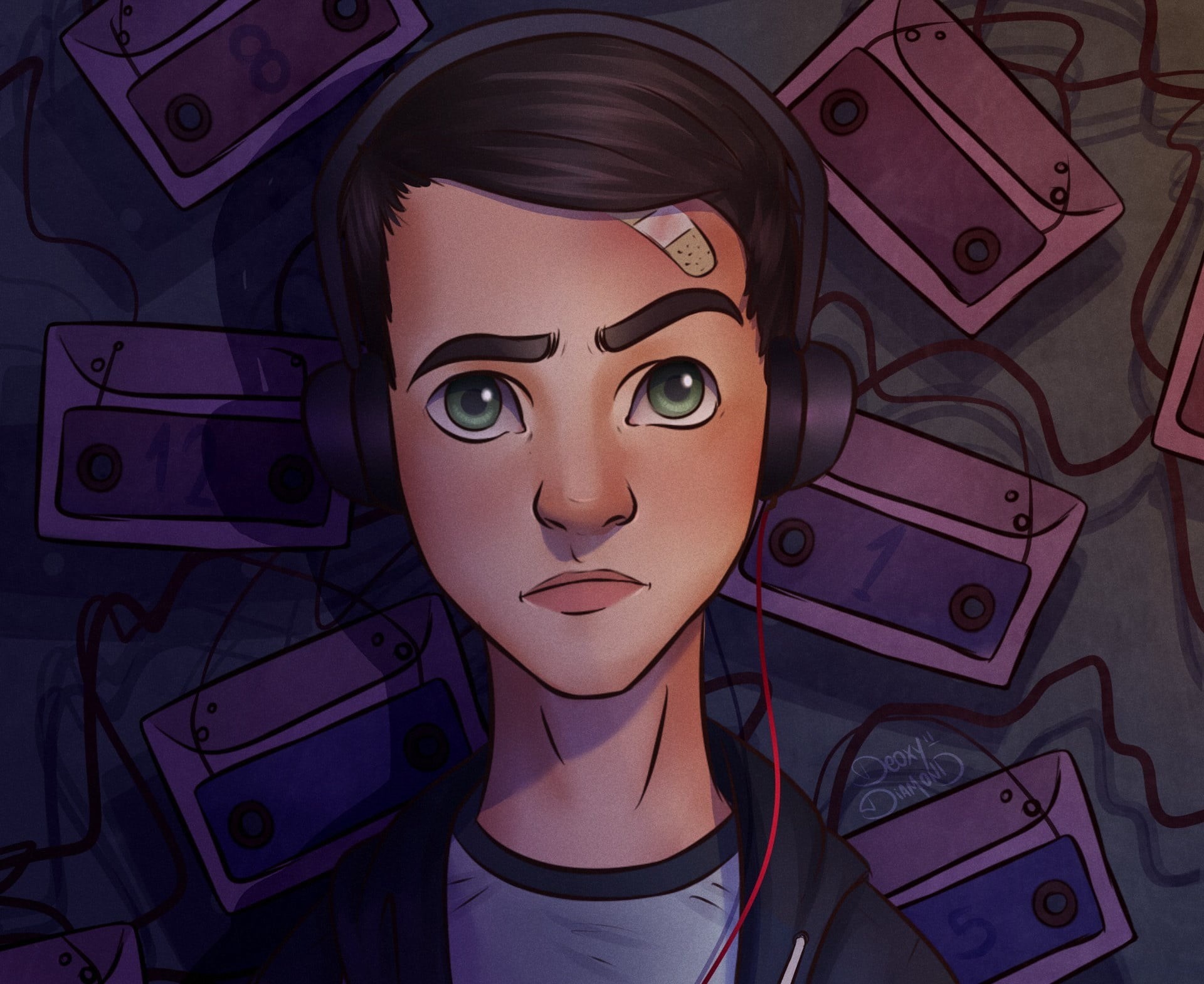 tv seies, by deoxydiamond, Dylan Minnette, Clay Jensen, Netflix, Katherine Langford, 1080P, 13 Reasons Why, artwork, HD Wallpaper