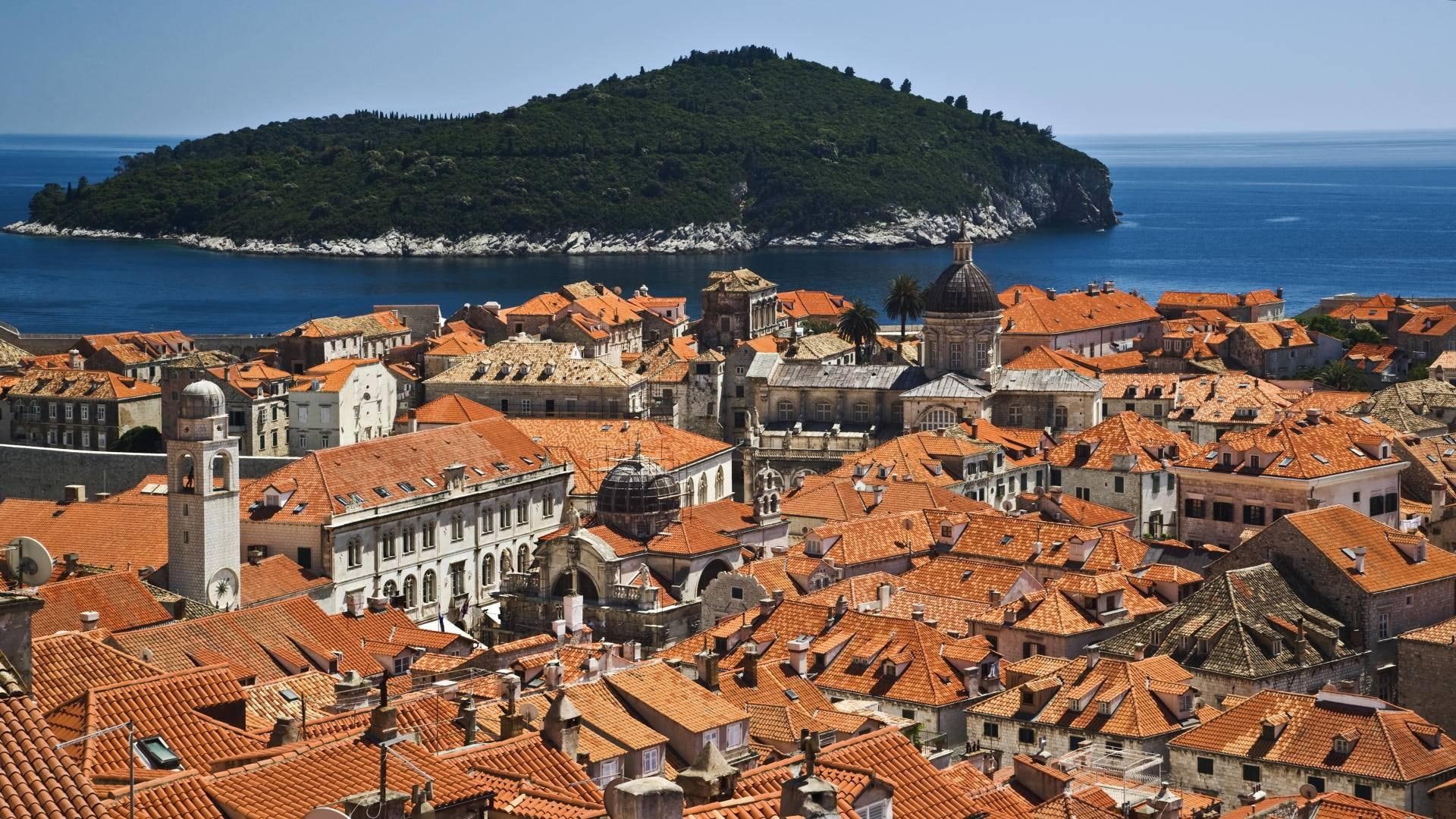 city, sea, 1080P, nature and landscapes, dubrovnik, adriatic, historic, island, croatia, red roofs, HD Wallpaper