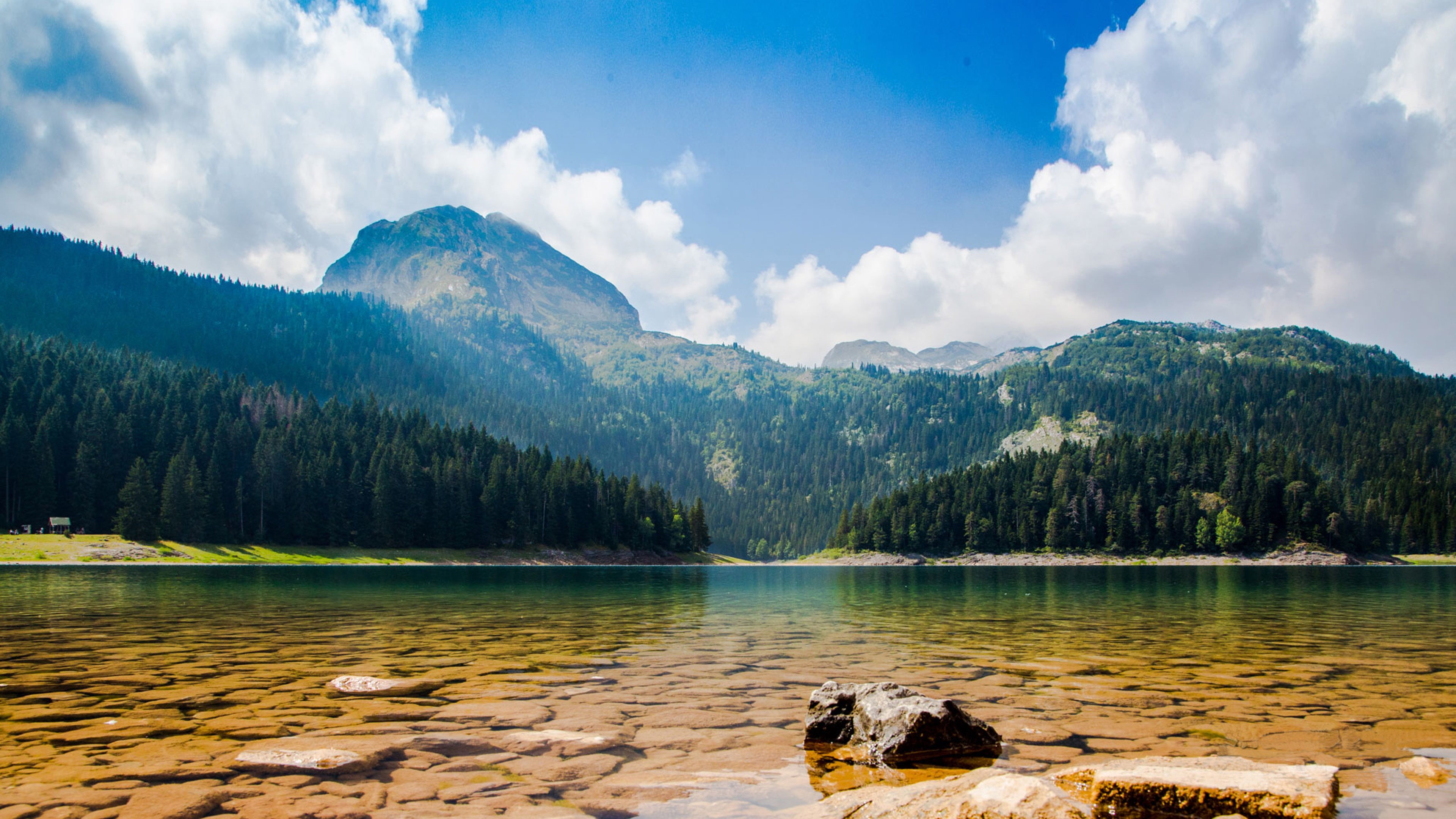 montenegro, cloud - sky, beauty in nature, lake, tranquility, mountain range, nature, solid, durmitor, tree, water, landscape, hd, scenics - nature, HD Wallpaper