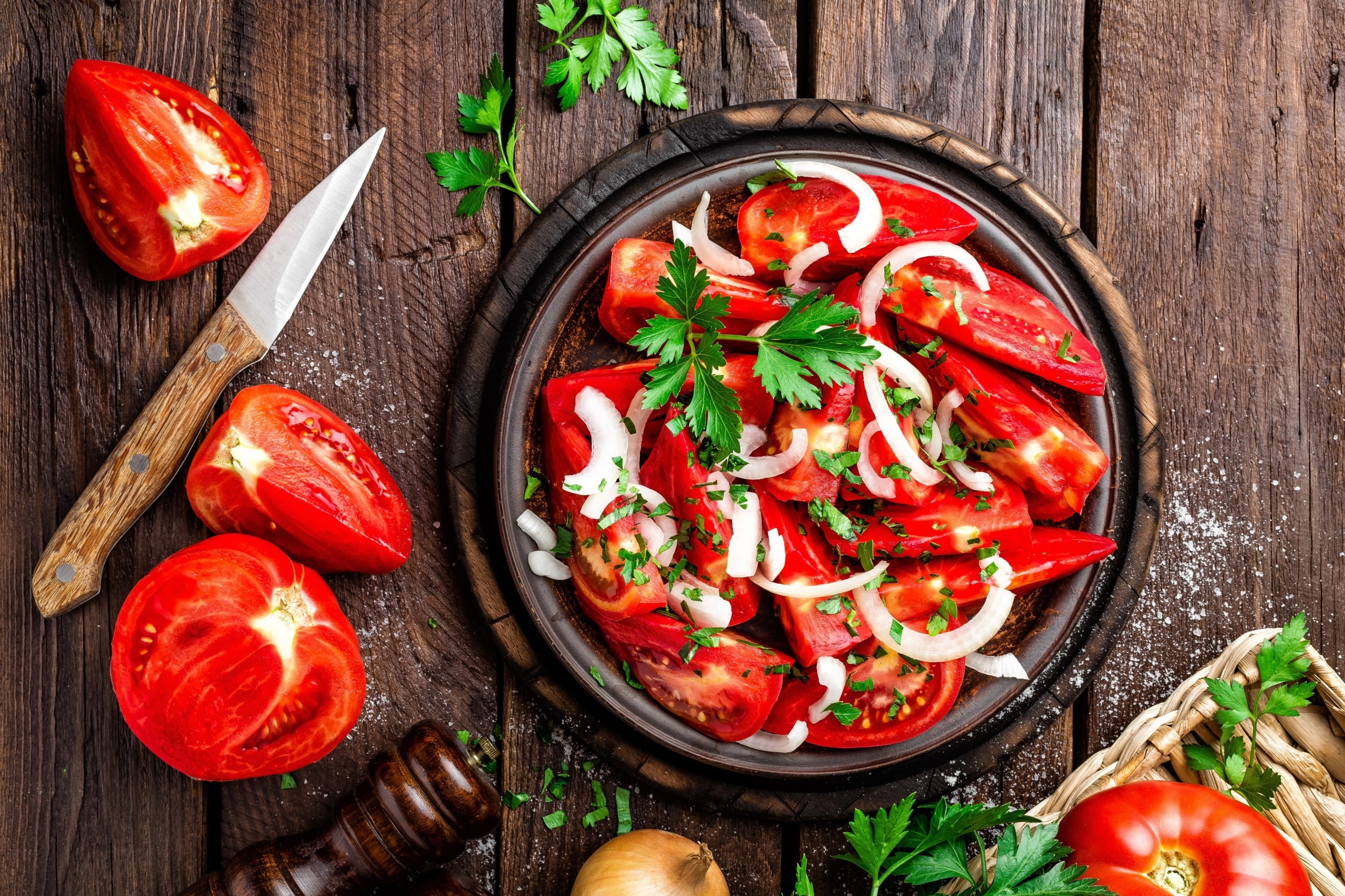 food, vegetables, still life, 2K, tomatoes, HD Wallpaper