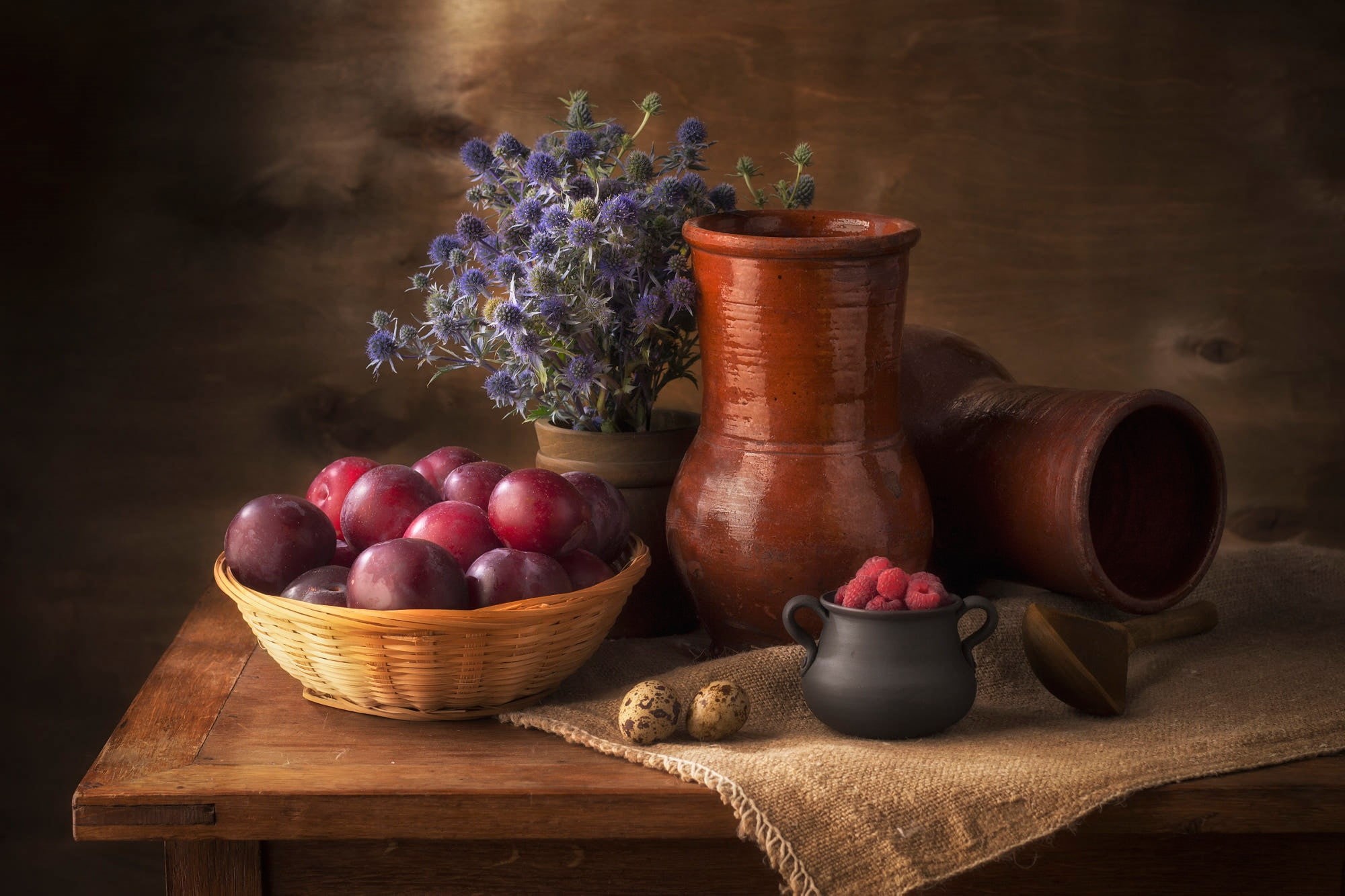 food, still life, flowers, 1080P, fruit, HD Wallpaper