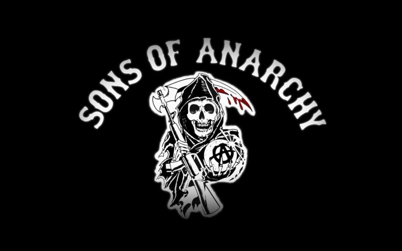 black background, anarchy, human representation, sons, low angle view, belief, Sons Of Anarchy, art and craft, copy space, studio shot, representation, HD Wallpaper