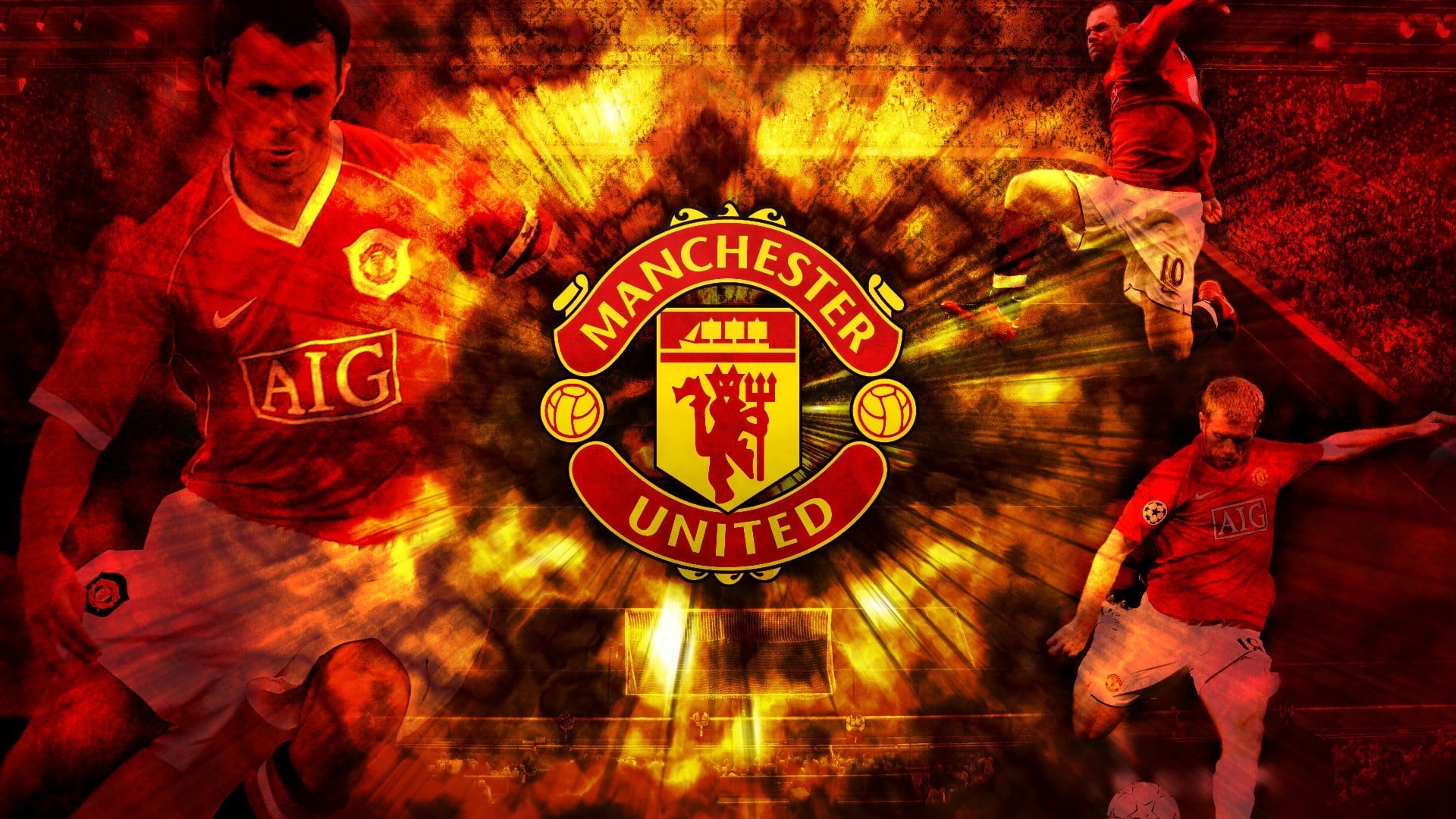 1080P, motion, manchester, leisure activity, sign, Paul Scholes, communication, real people, people, text, Ryan Giggs, Wayne Rooney , men, Manchester United , HD Wallpaper
