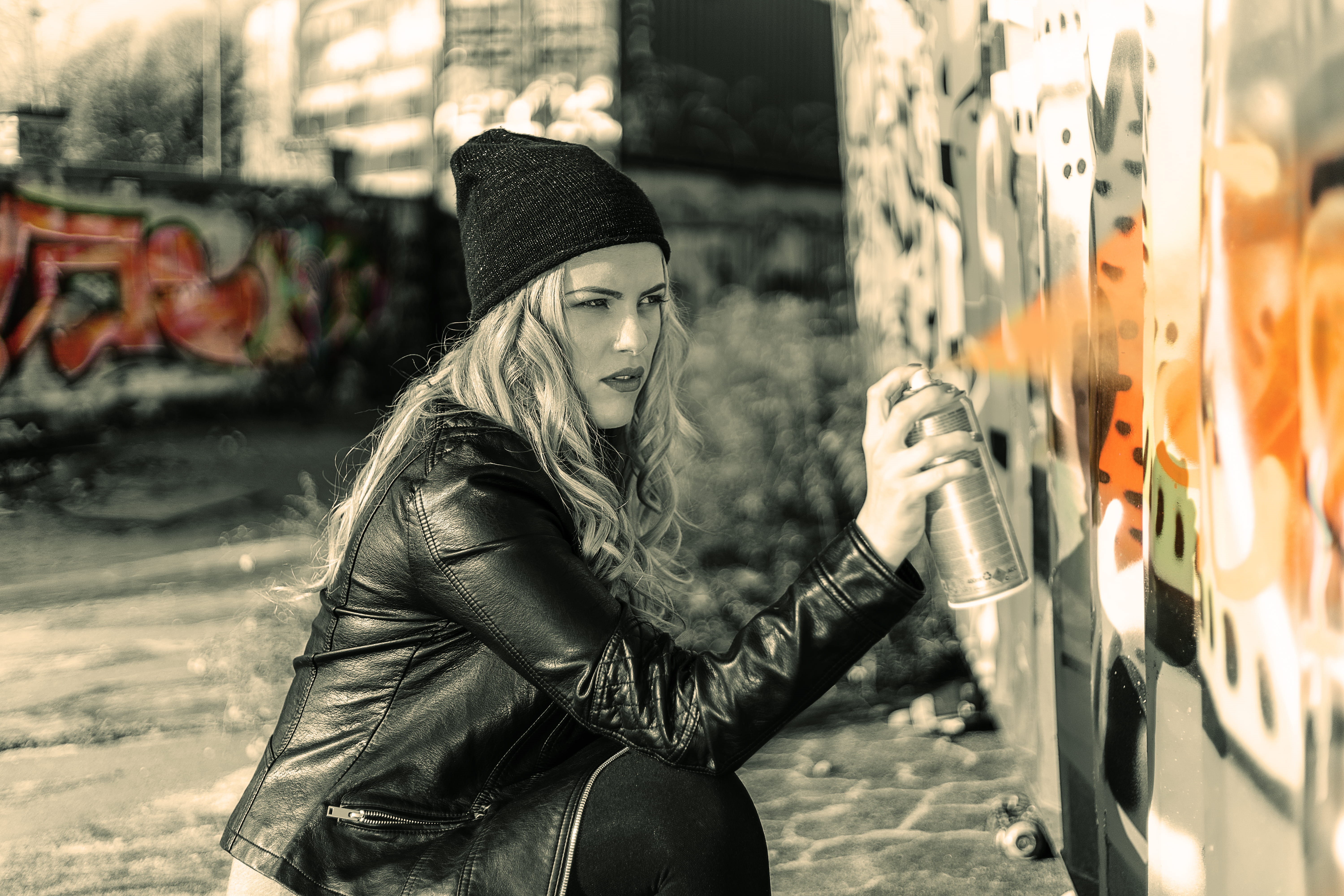 street, wearing, time lapse, wear, 5K, girl, blur, landscape, face, young women, park, graffiti, built structure, bonnet, leisure activity, casual clothing, HD Wallpaper