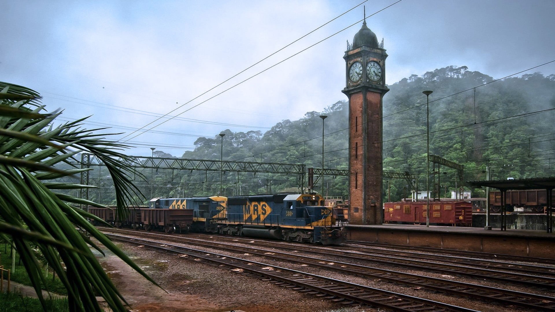 old, electricity, train station, track, built structure, public transportation, trees, sky, transportation, train - vehicle, day, tower, nature, railroad track, HD Wallpaper
