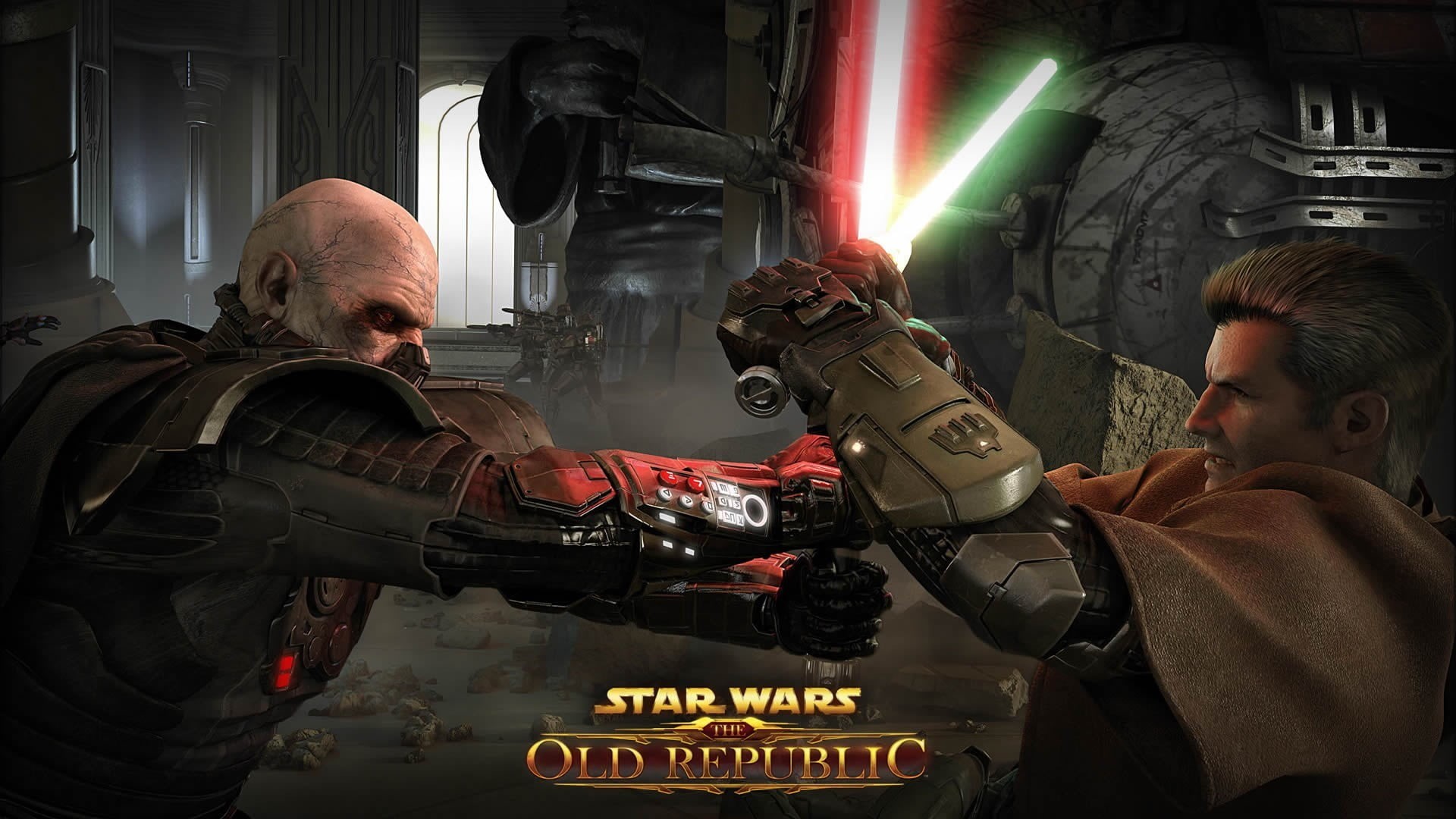 occupation, side view, technology, video games, mechanic, real people, two people, males, communication, men, machinery, people, Darth Malgus, illuminated, HD Wallpaper