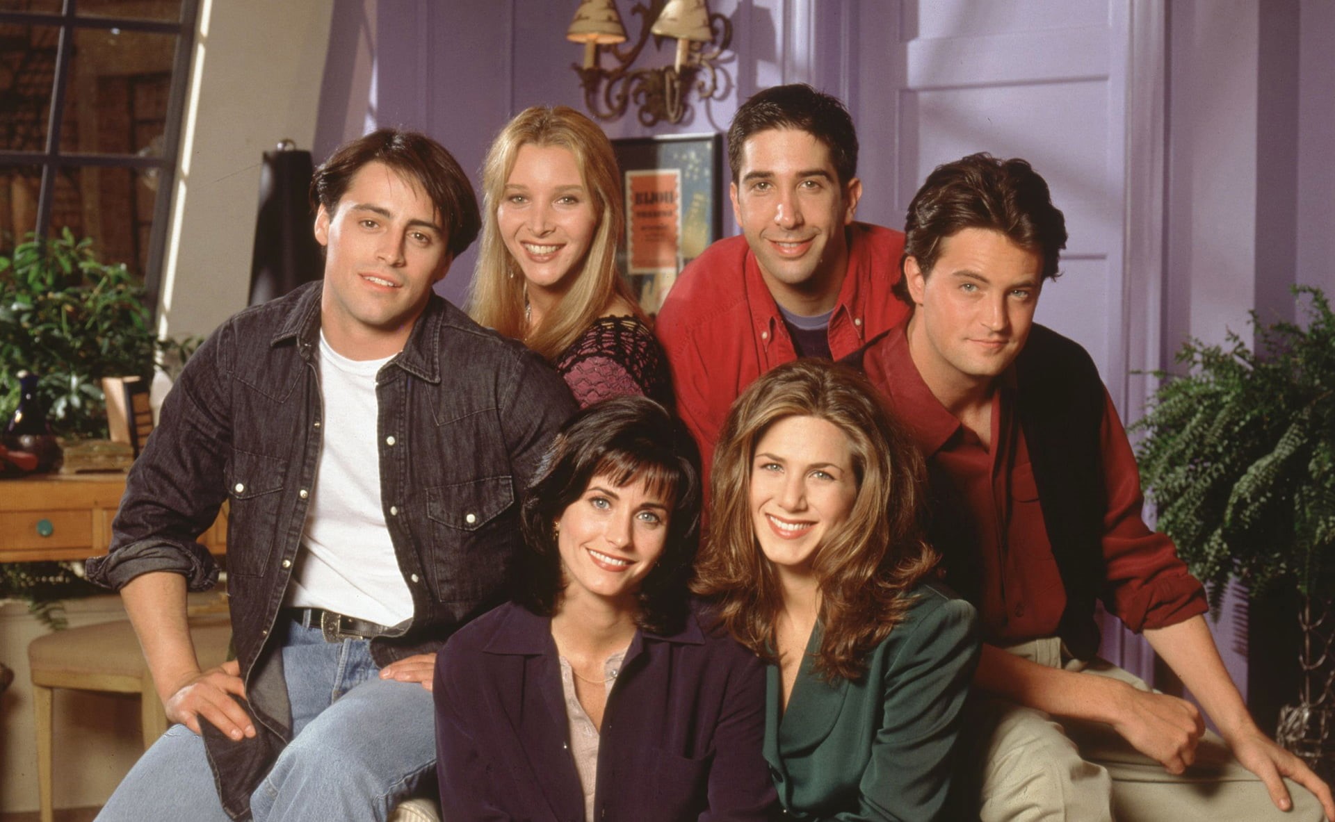 Ross Geller, characters, Comedy, David Schwimmer, Matt LeBlanc, s, Matthew Perry, Lisa Kudrow, the series, positive emotion, women, Monica Geller, front view, HD Wallpaper