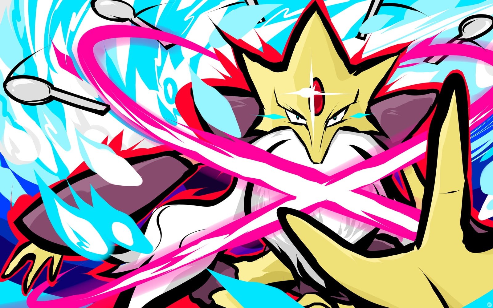 Pokémon, animal representation, pattern, abstract, pokemon, wall - building feature, Alakazam, Mega Alakazam, pink color, design, craft, multi colored, HD Wallpaper