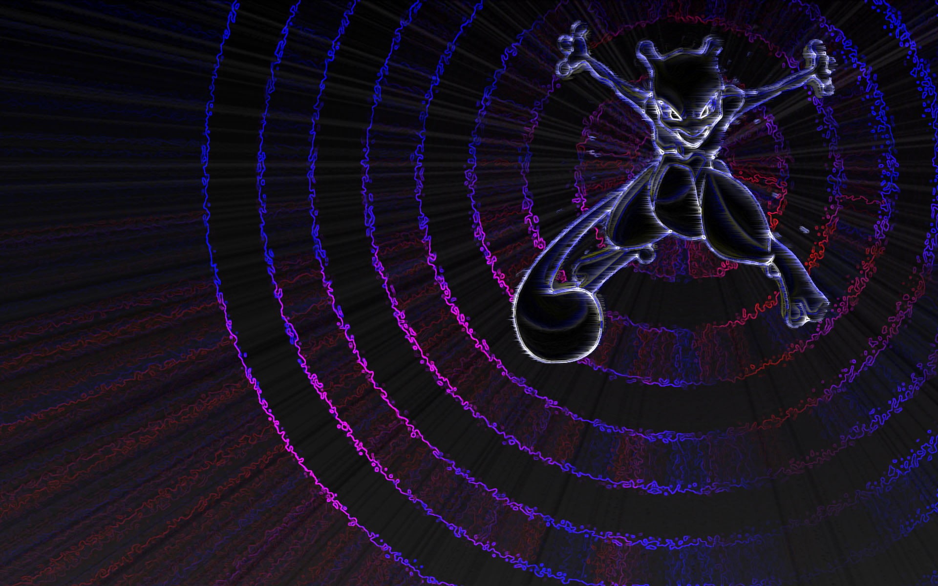  shape, blue, concentric, art and craft, full frame, circle, illuminated, close-up, multi colored, indoors, motion, science, no people, Mewtwo, HD Wallpaper