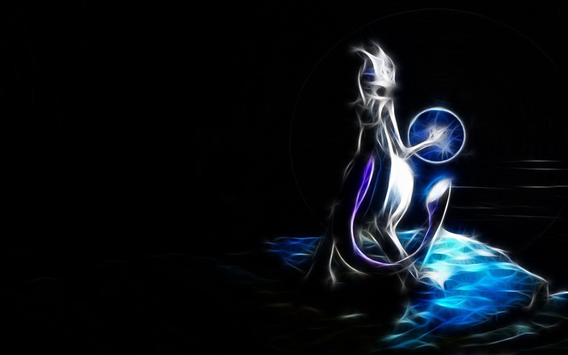 light trail, abstract, indoors, blue, 1080P, nature, burning, smoke - physical structure, Pokémon, light painting, no people, studio shot, flowing, long exposure, HD Wallpaper