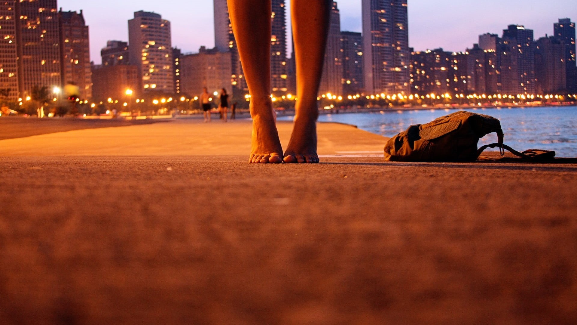 one Person, lifestyles, dusk, ground, concrete, pavement, sport, surface level, office building exterior, sunrise - Dawn, beside, nighttime, illuminated, HD Wallpaper