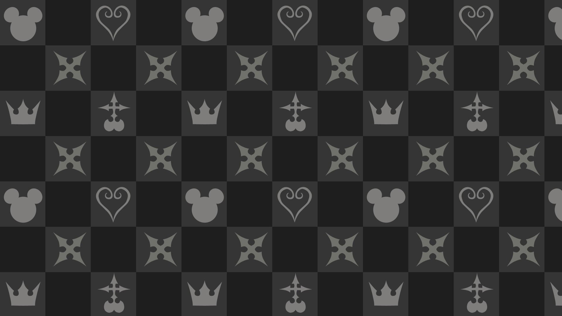 computer icon, indoors, black, no people, protection, shape, Kingdom Hearts, full frame, repetition, security, checked, 1080P, pattern, design, grey, illustration, HD Wallpaper