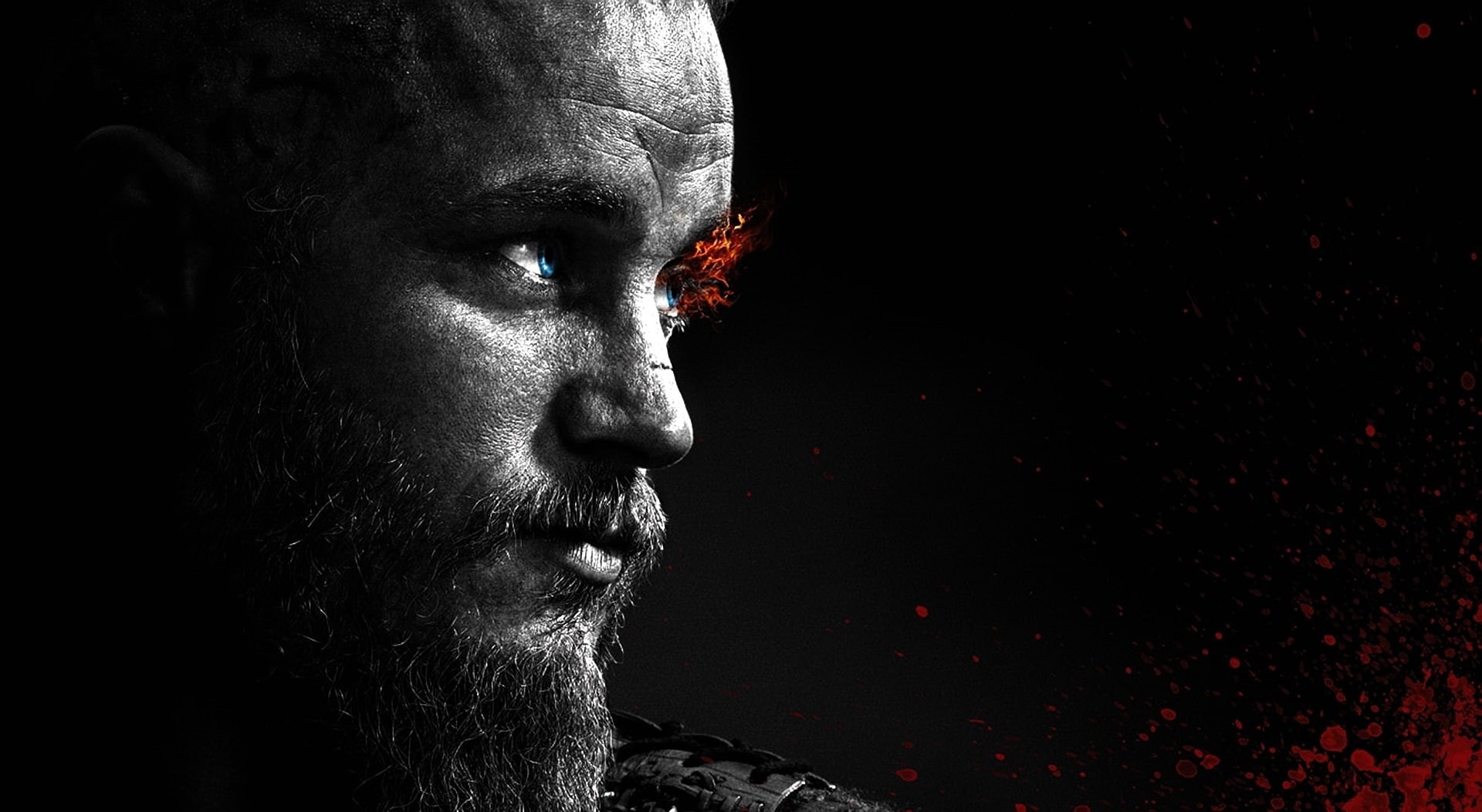 headshot, black color, looking away, studio shot, contemplation, close-up, facial hair, men, vikings, beard, one person, man, lodbrok, indoors, portrait, HD Wallpaper