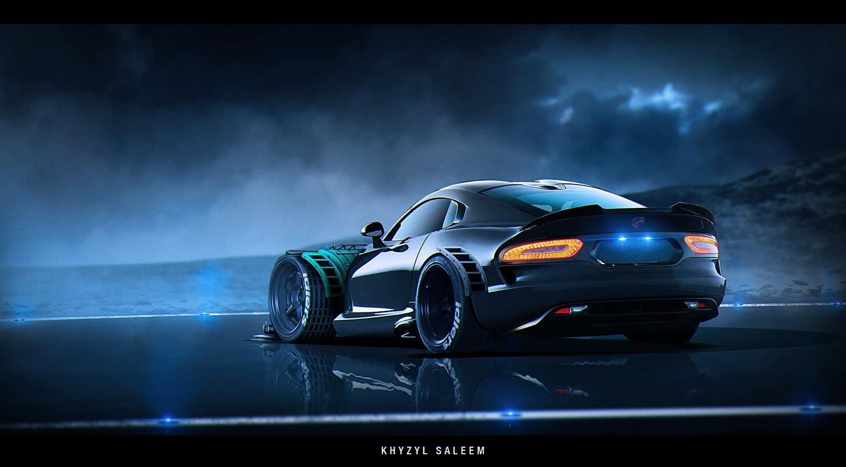 720P, Dodge Viper, Khyzyl Saleem, Stance, futuristic, Dodge, car, HD Wallpaper