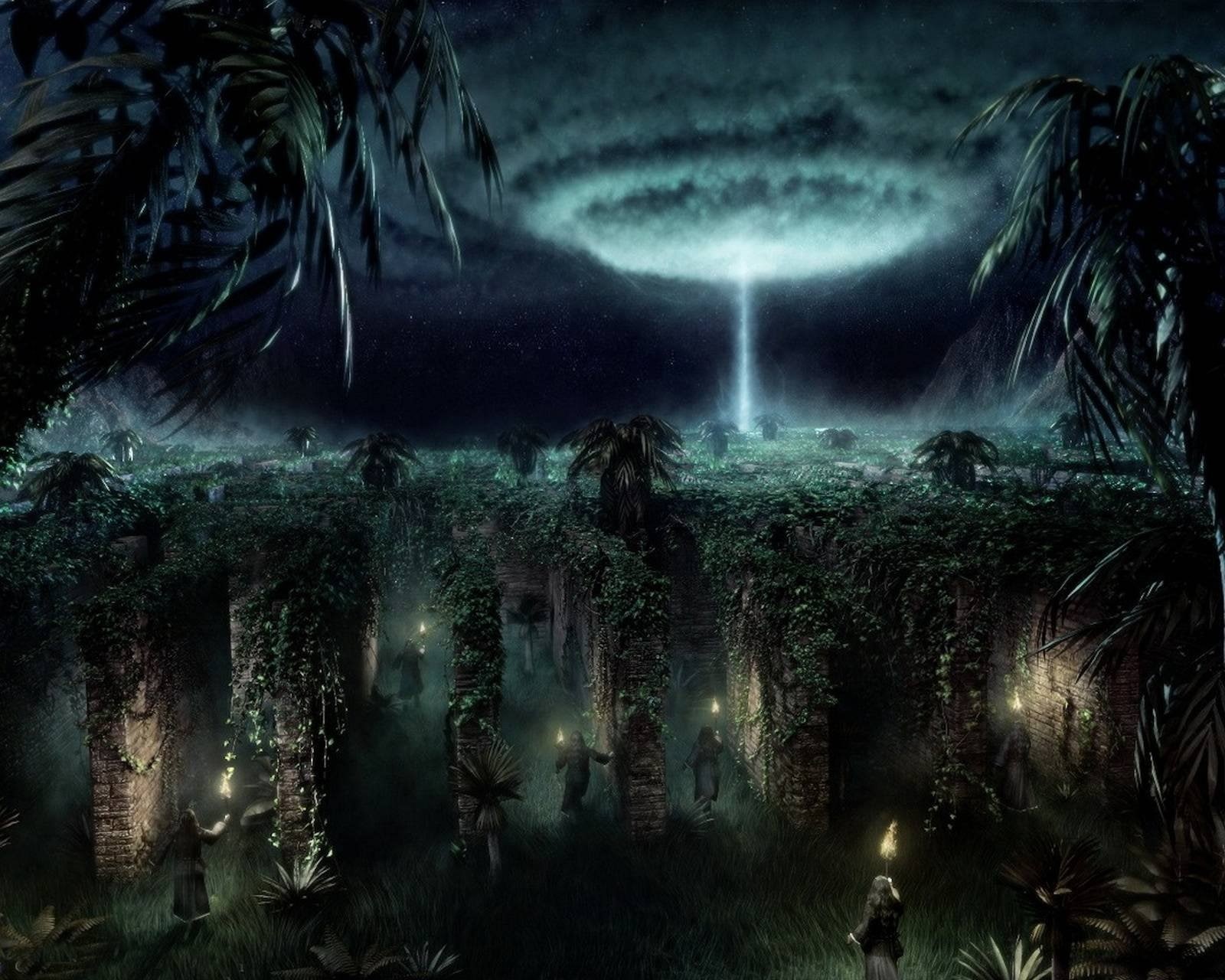 fantasy art, 720P, dark, sky, maze, HD Wallpaper