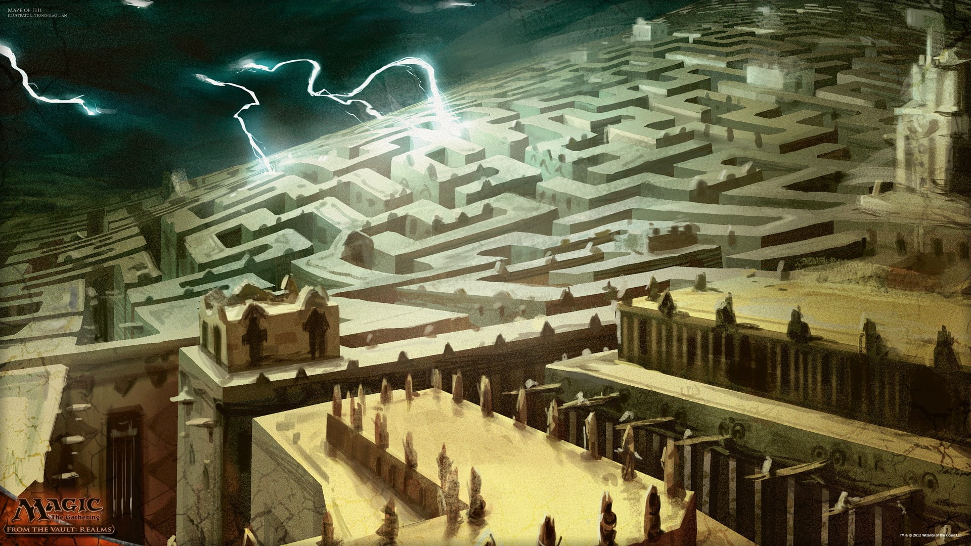 lightning, the, hd, fantasy, 1080P, game, labyrinth, maze, gathering, magic, HD Wallpaper