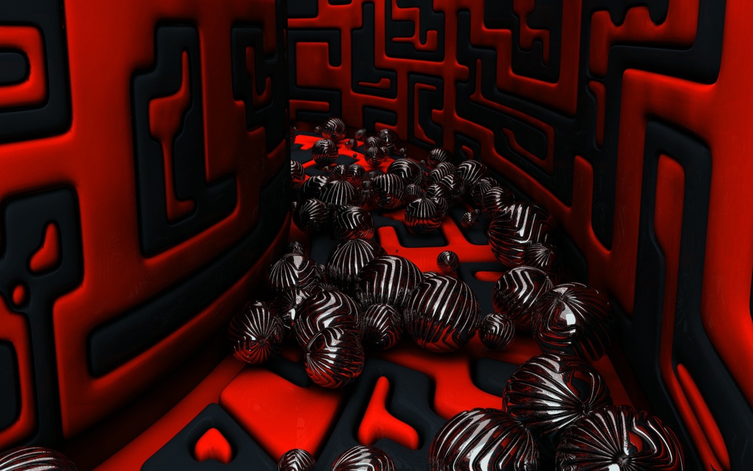 pattern, indoors, close-up, still life, sphere, art and craft, no people, empty, mazes, 2K, 3D, large group of objects, focus on foreground, creativity, HD Wallpaper
