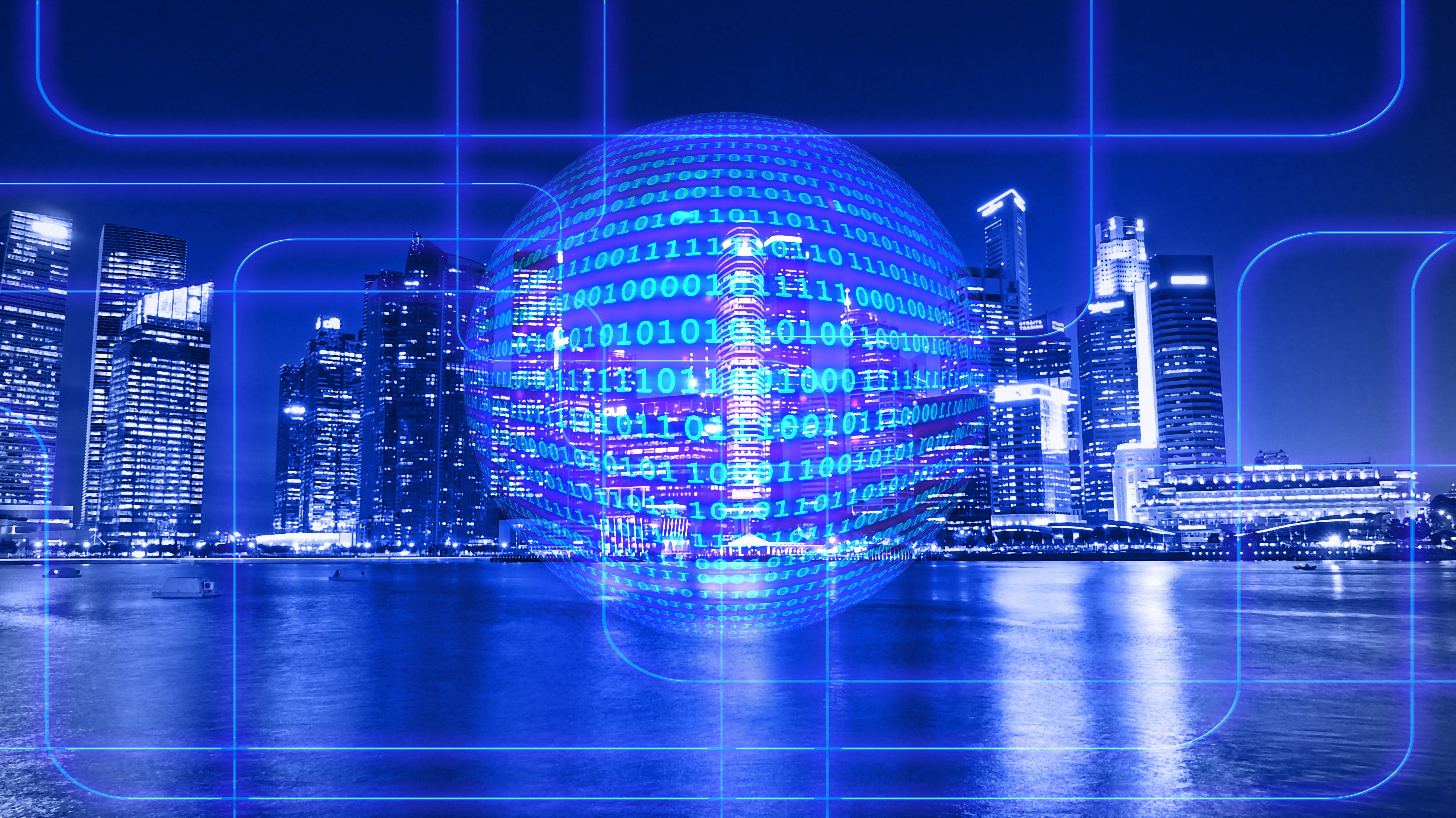 5K, programming, urban skyline, technology, digital, night, computer network, ball, null, no people, networking, world wide web, architecture, web, one, HD Wallpaper