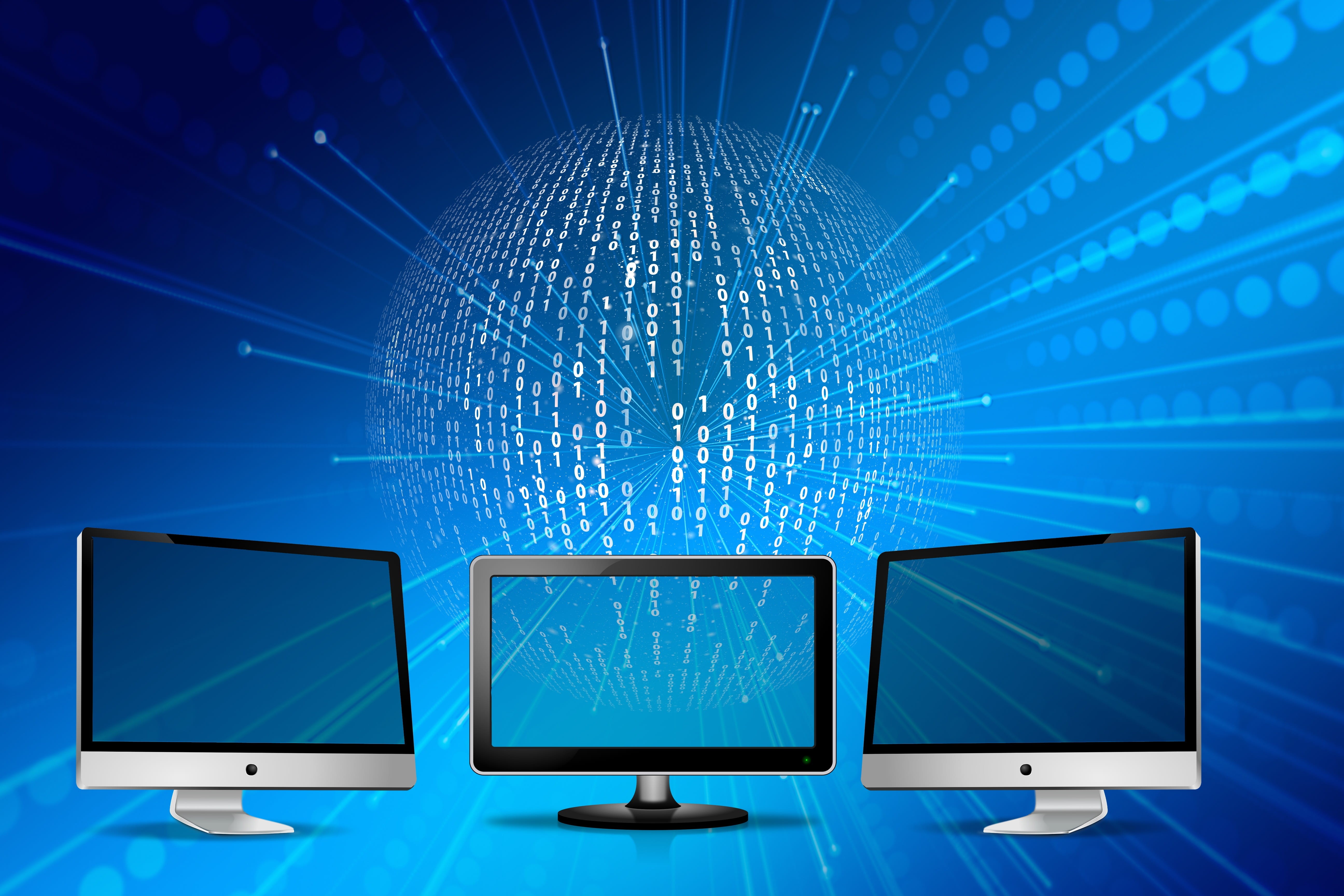 ball, no people, computer equipment, manhattan, www, abstract, motion, office, indoors, programming, digital, connection, present, blue, network, illuminated, HD Wallpaper