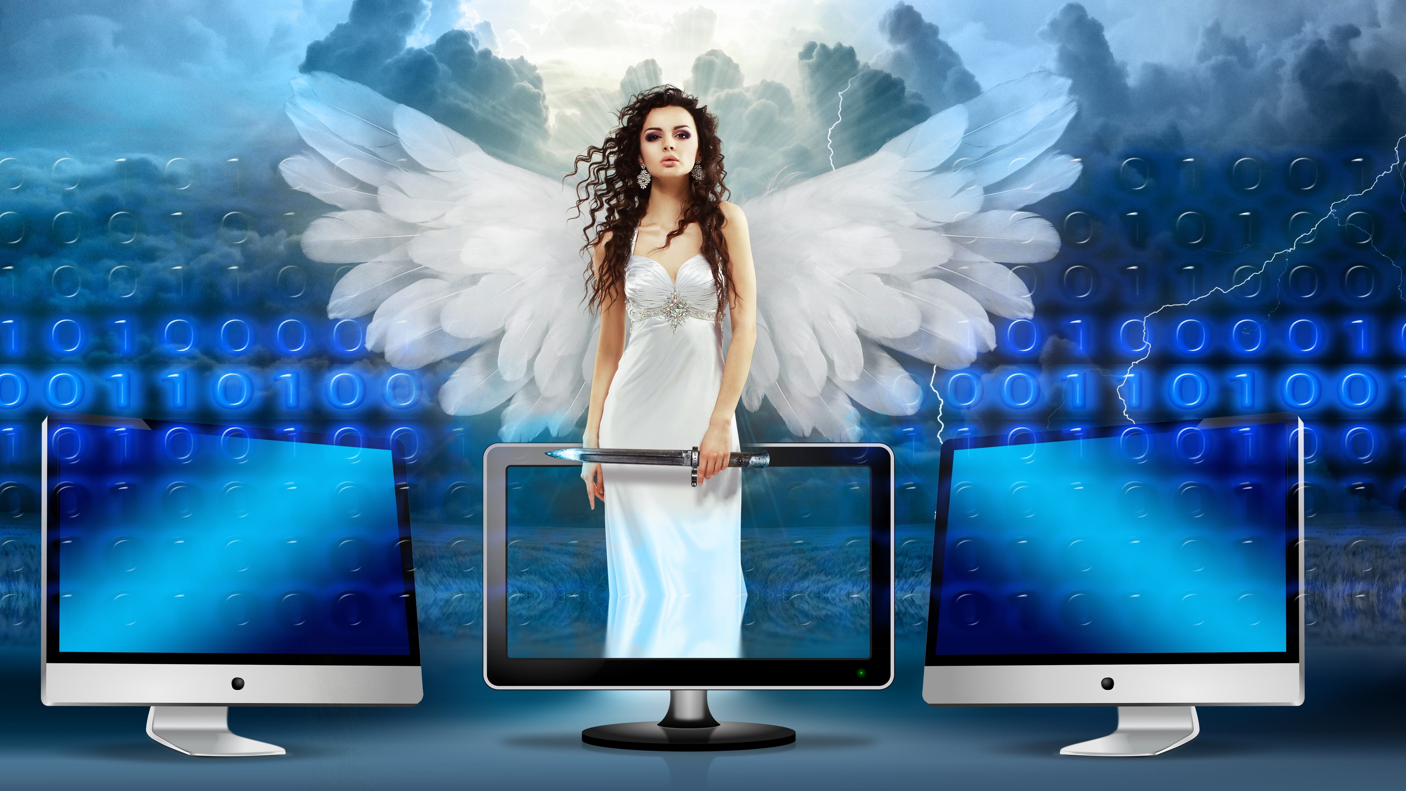 fashion, holding, web design, computer science, programming, 4K, long hair, one, data, young women, null, white, hairstyle, front view, transfer, beauty, HD Wallpaper